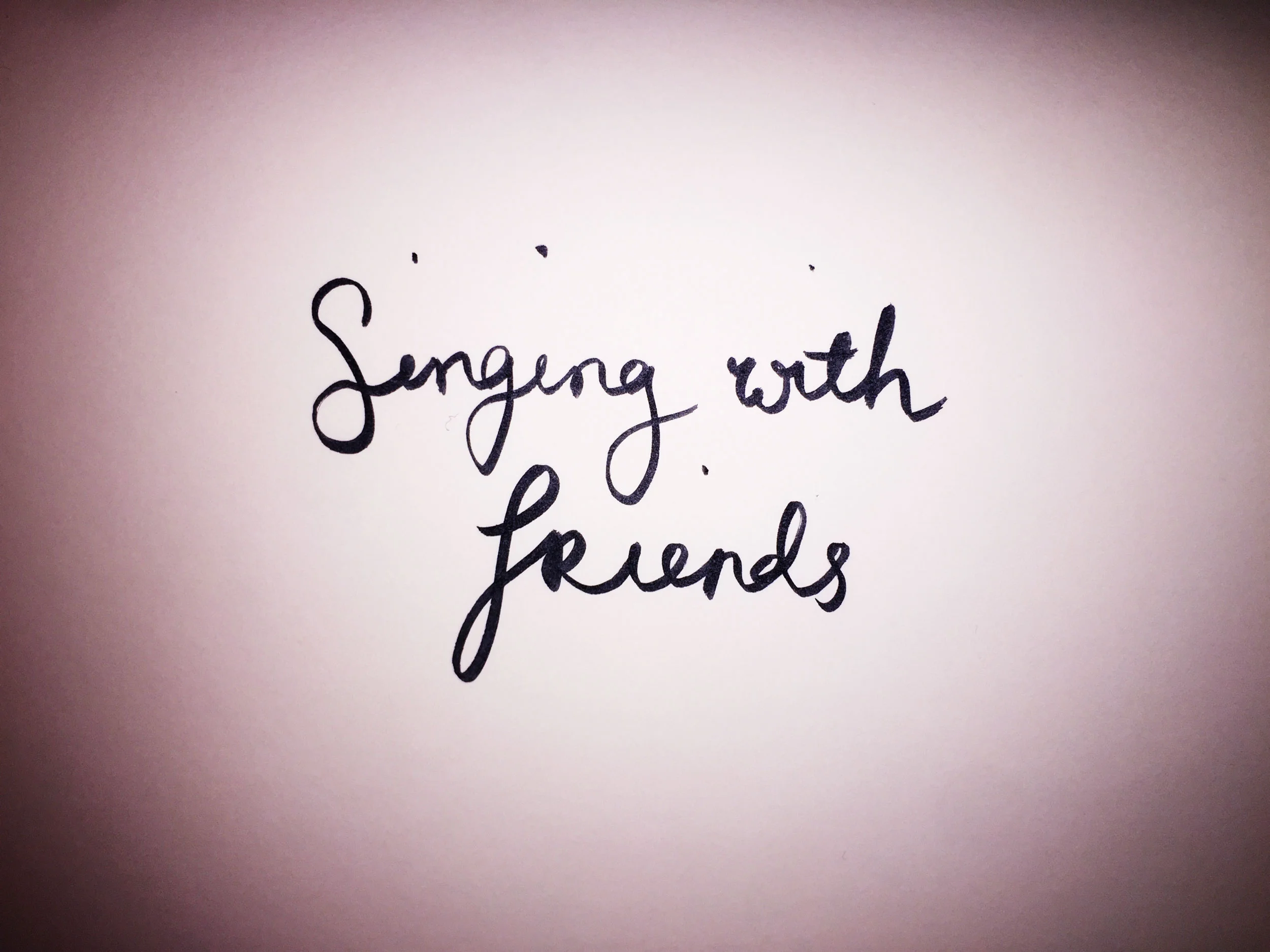 Singing with friends. Drawing Luke Hockley.