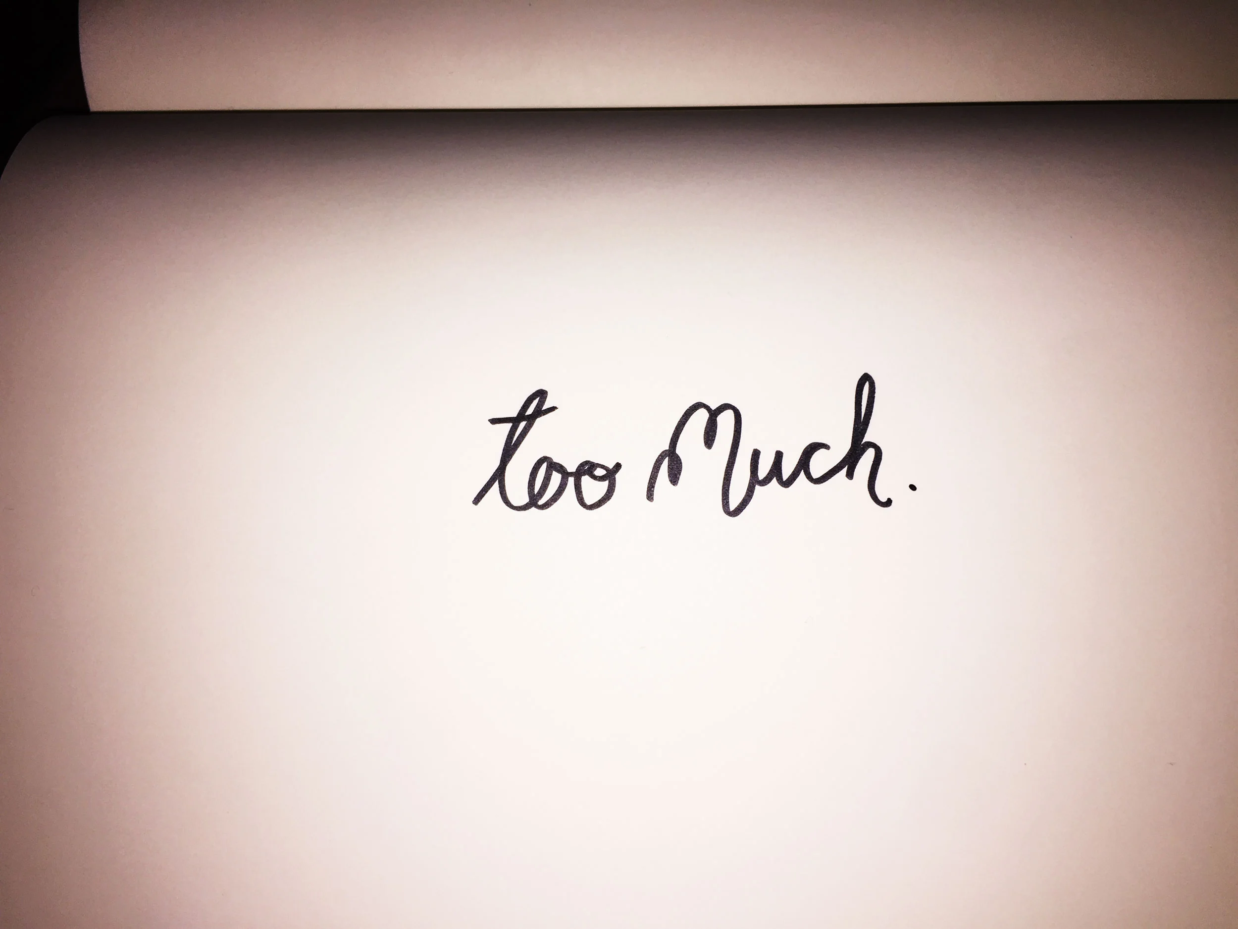 Too much. Drawing Luke Hockley.