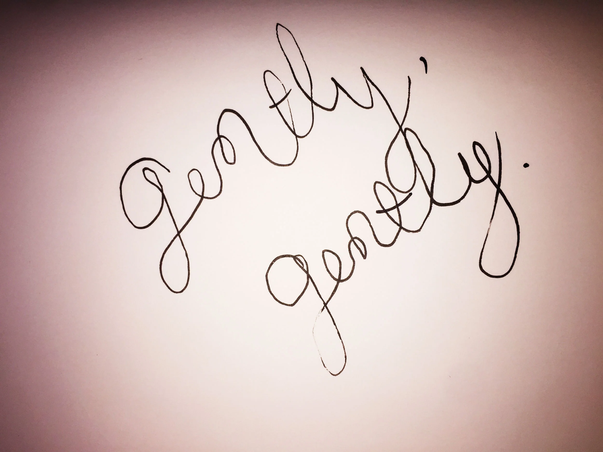 Gently, gently. Drawing Luke Hockley.