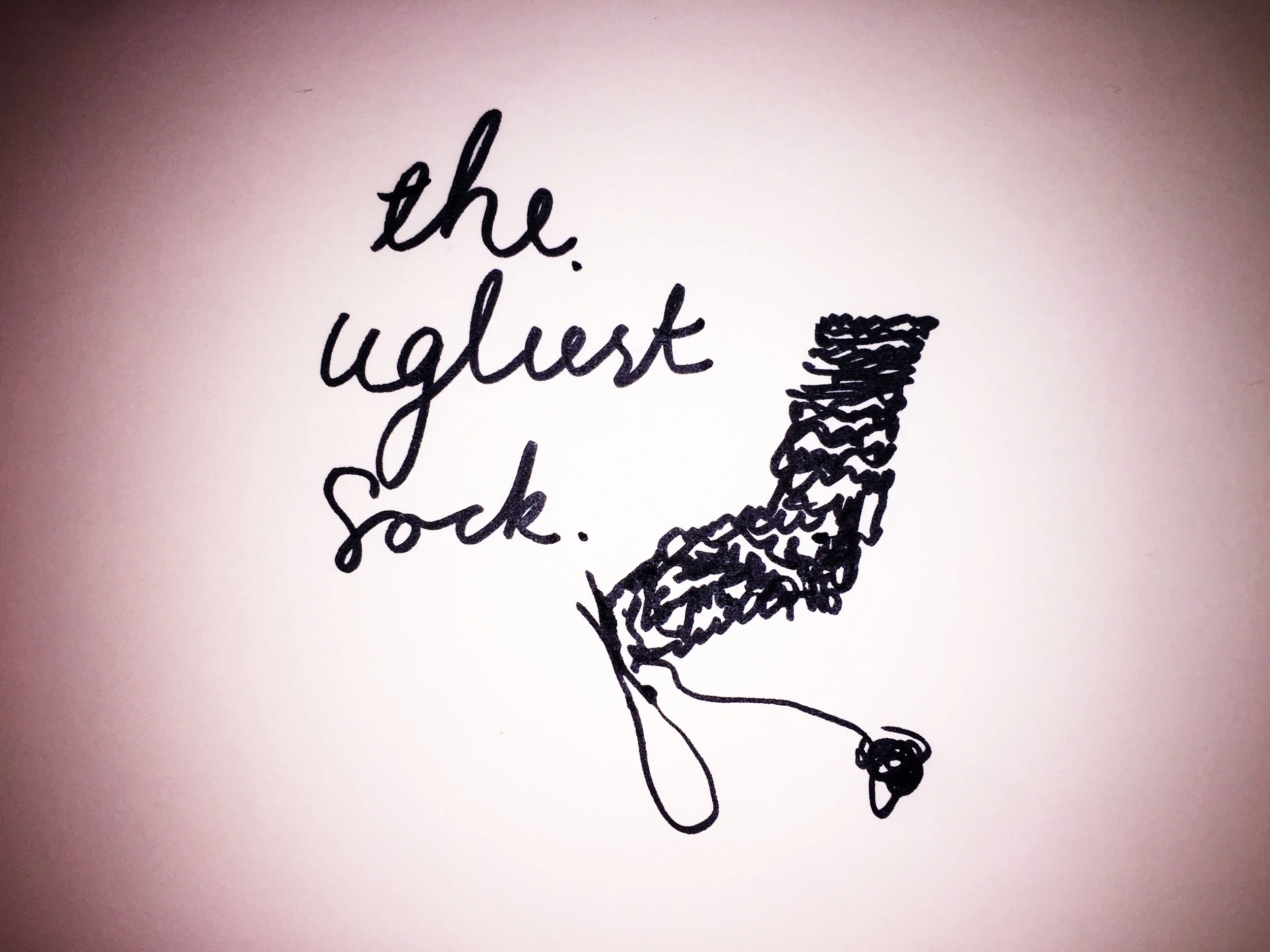 The ugliest sock. Drawing Luke Hockley.