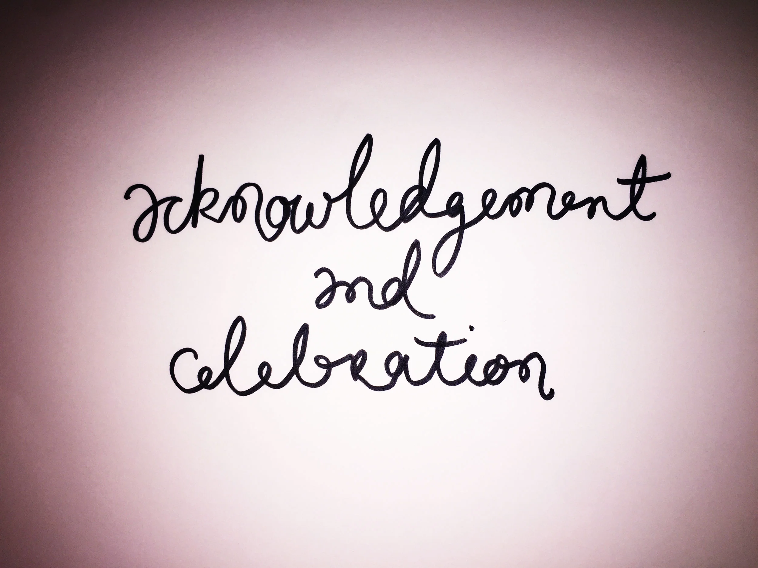 Acknowledgement and celebration. Drawing Luke Hockley.