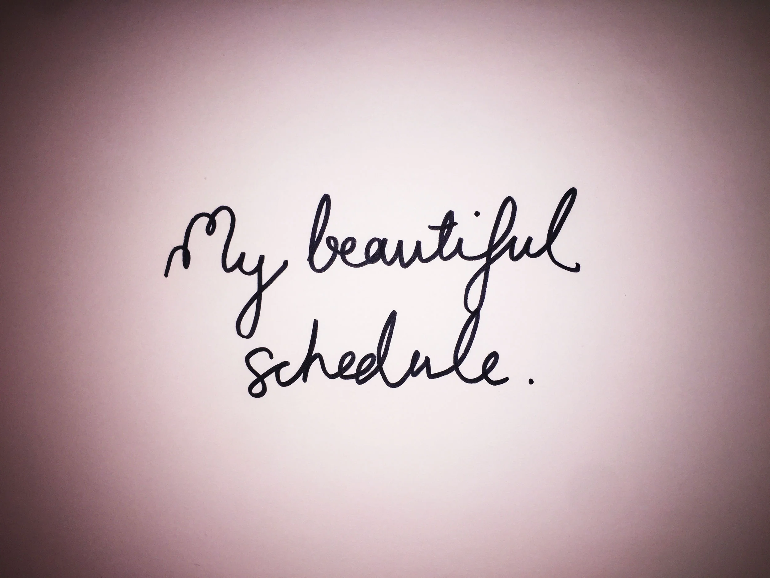 My beautiful schedule. Drawing Luke Hockley.