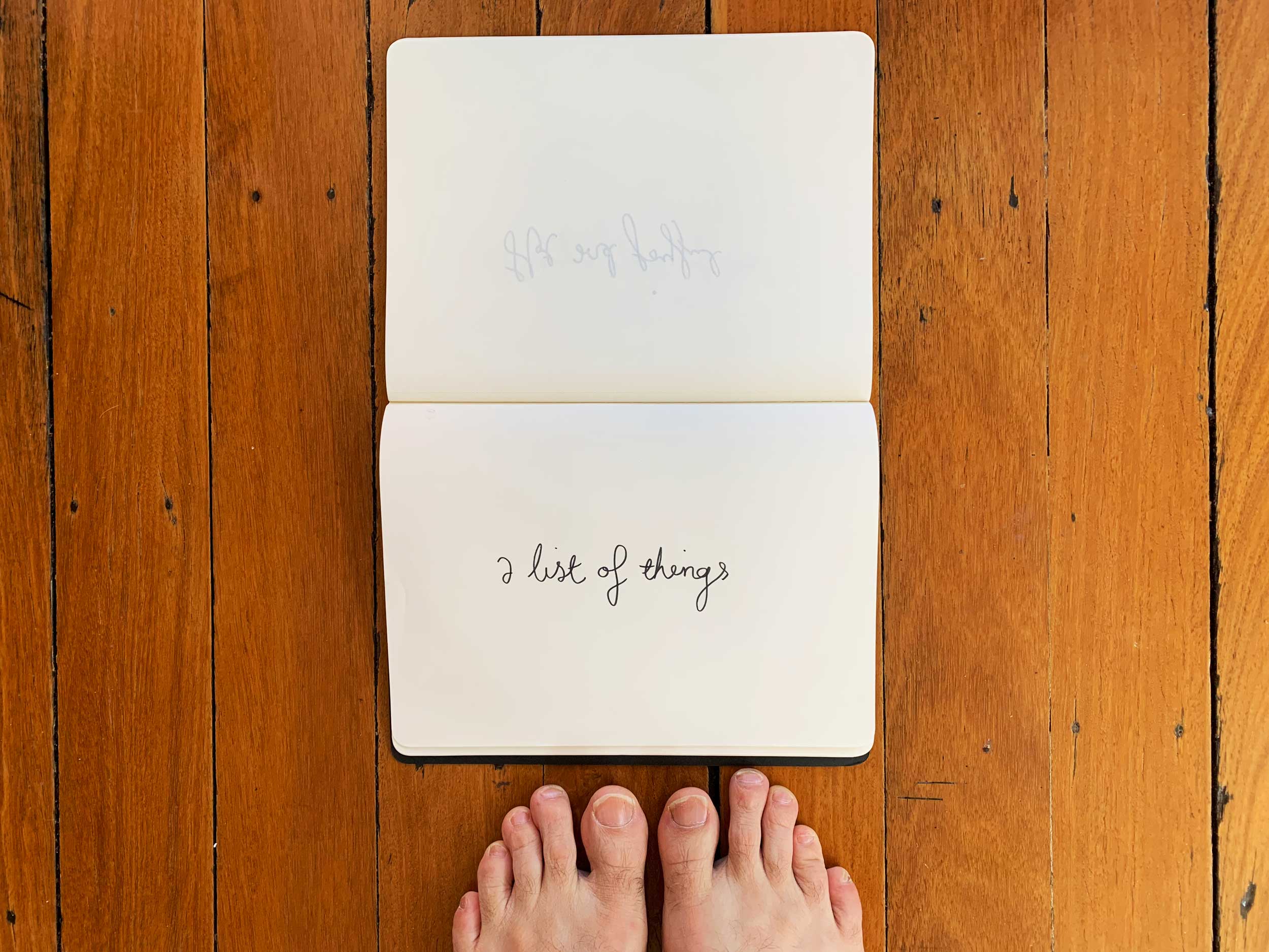 A list of things. Drawing Luke Hockley.