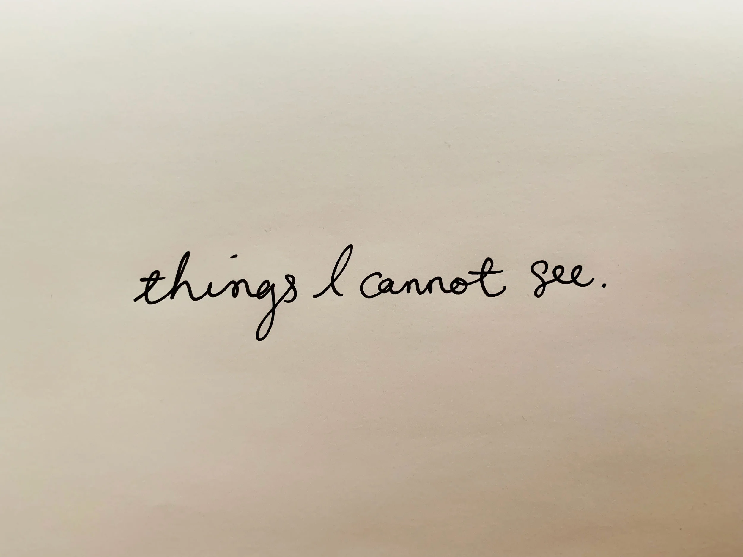 Things I cannot see. Drawing Luke Hockley