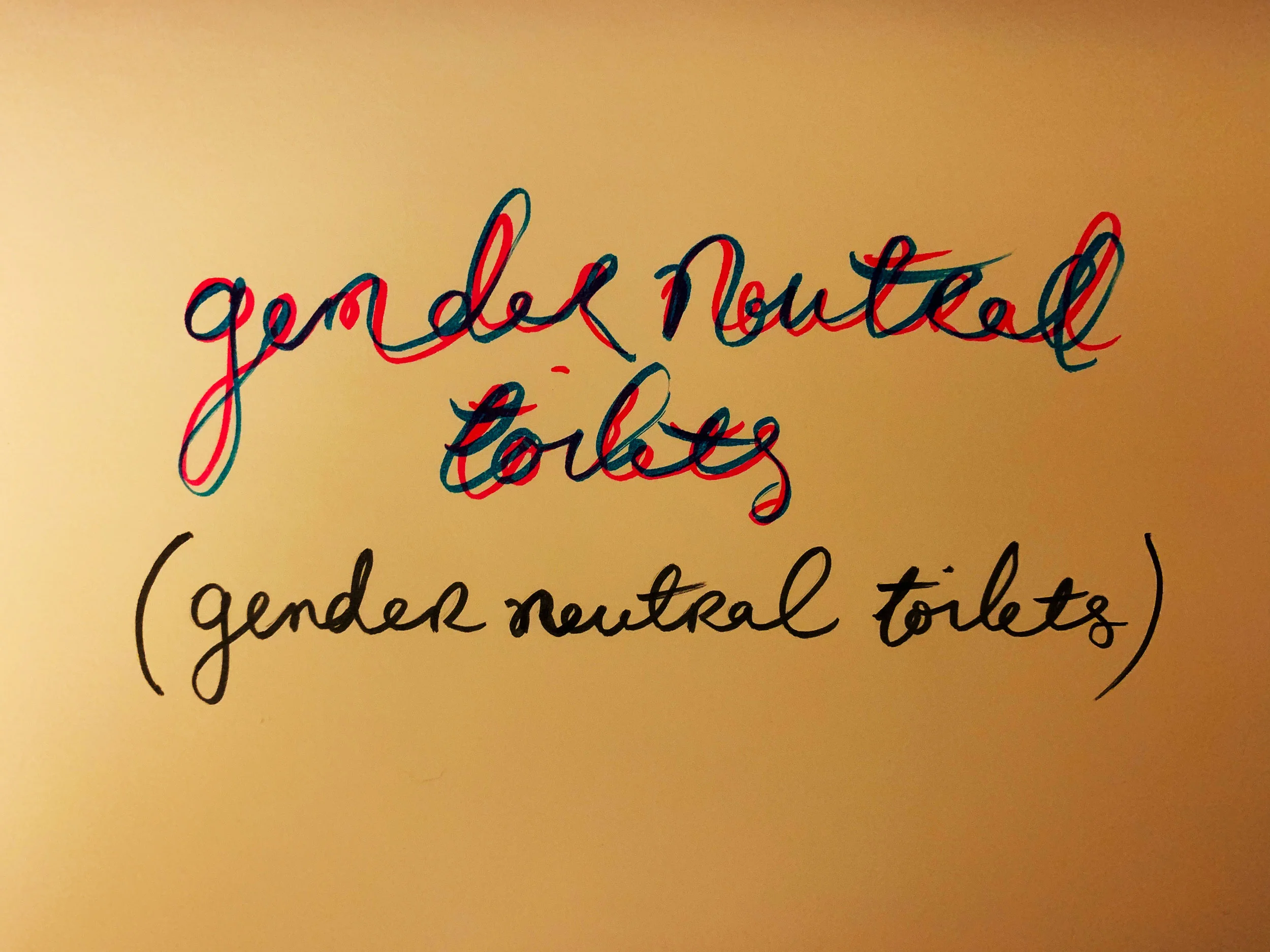 Gender neutral toilets. Drawing Luke Hockley.