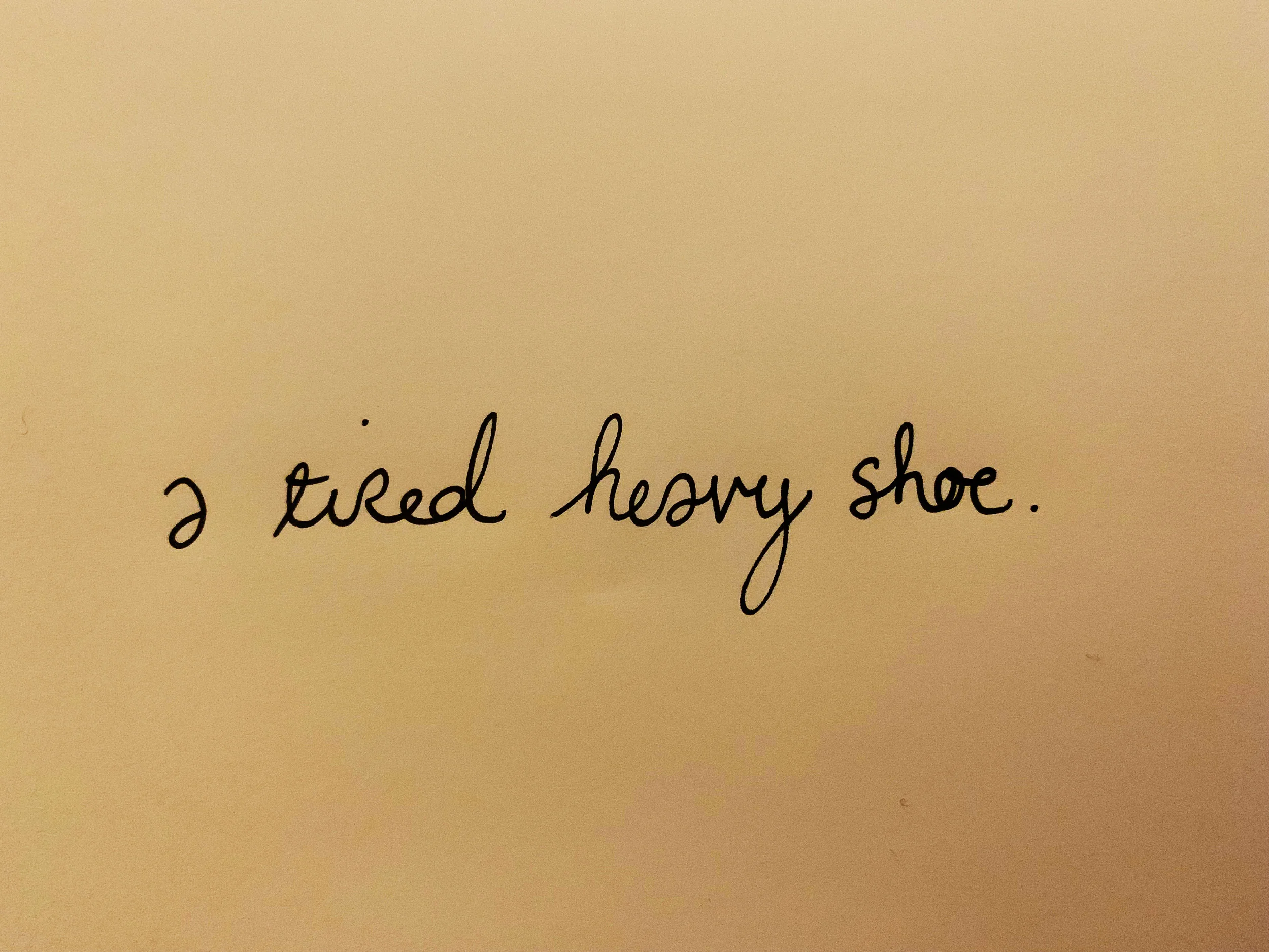 A tired heavy shoe. Drawing Luke Hockley.