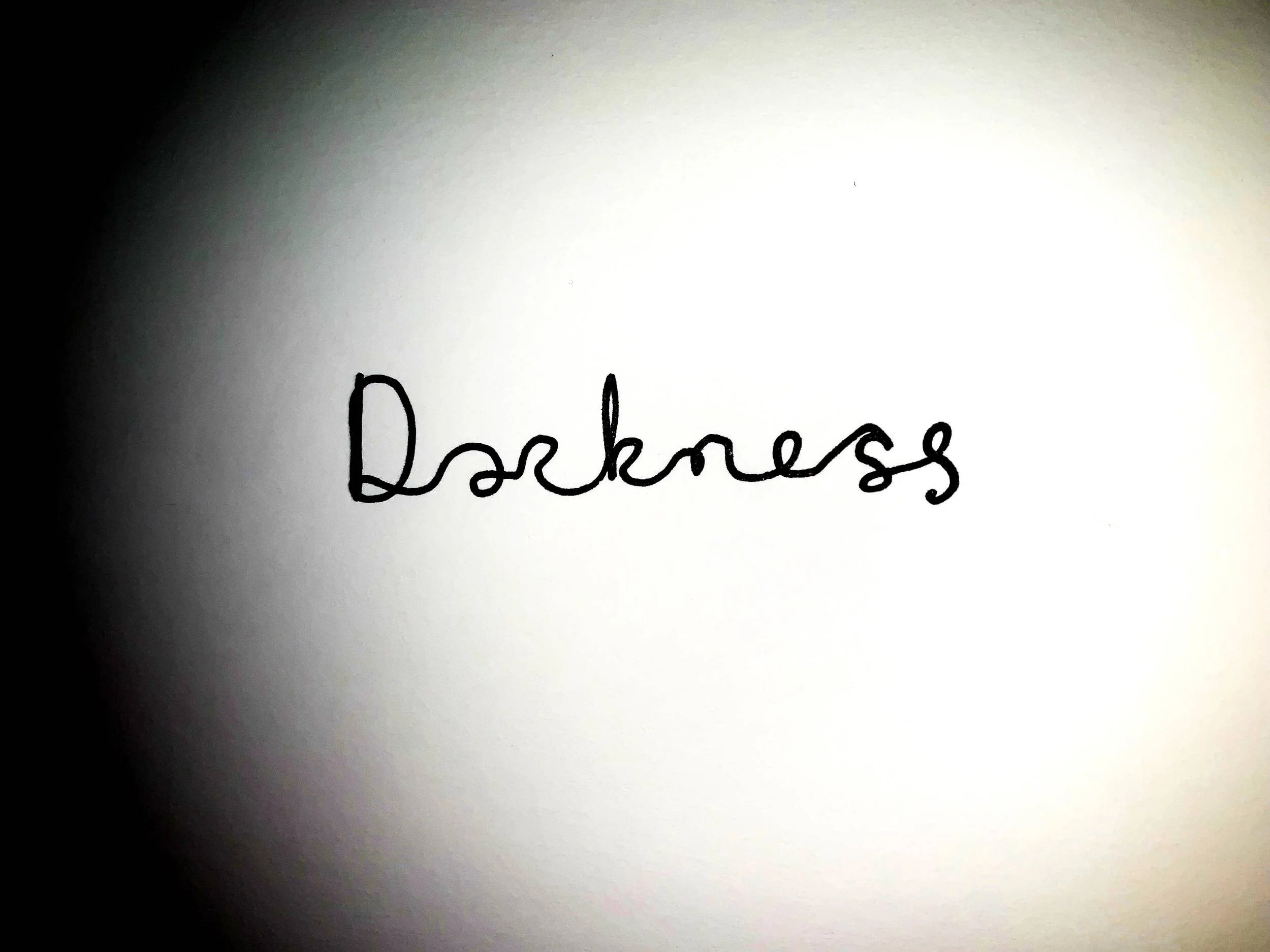 Darkness. Drawing Luke Hockley.