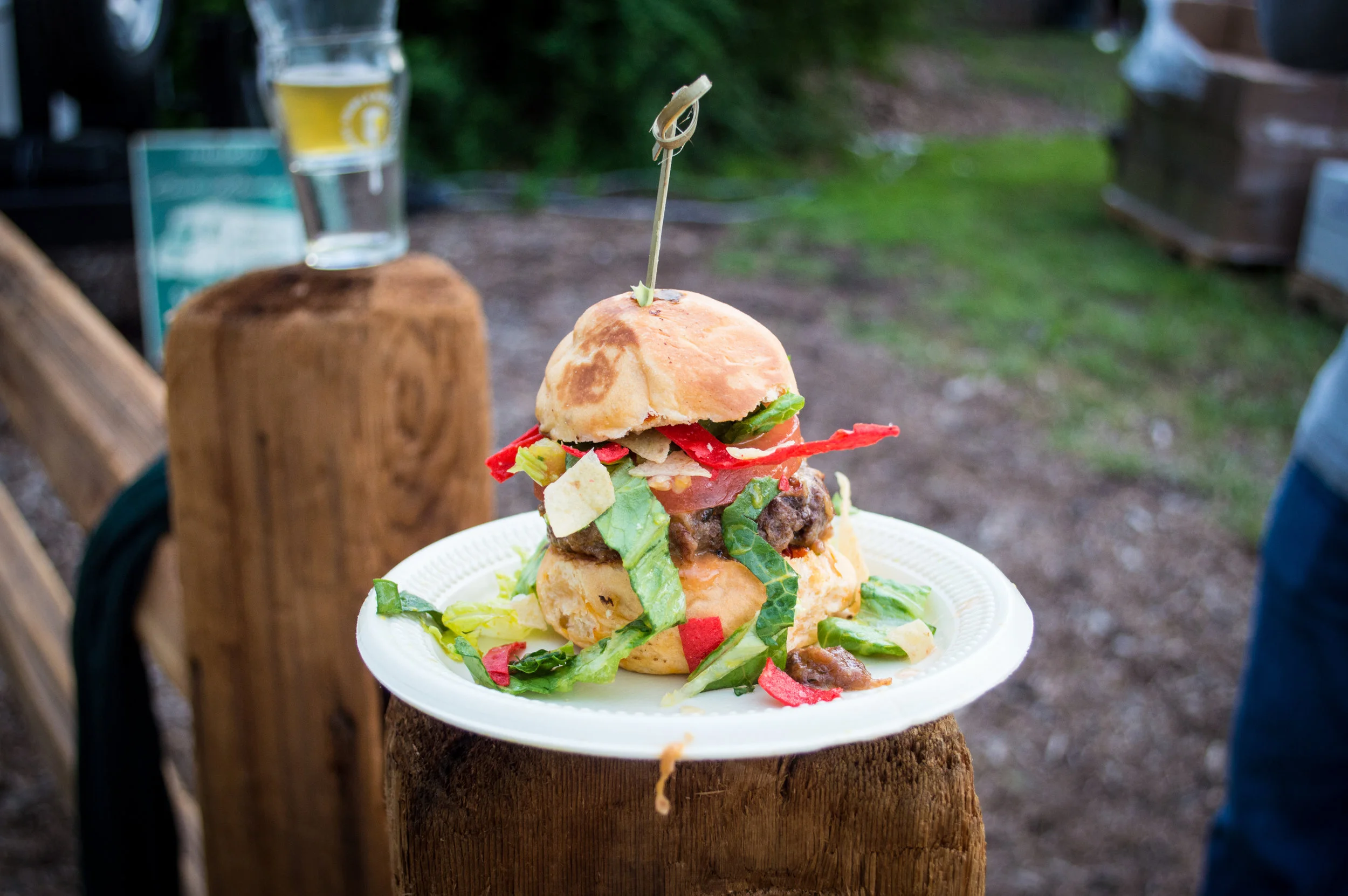 One of many burgers that competed for best burger in town. Photo by Brittany Cooper
