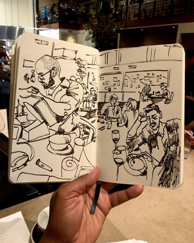 Observed last night during the bustle of people coming and going at the bar of @nopasf. As much time as I&rsquo;ve spent at this restaurant (and I&rsquo;ve put in some time here), I don&rsquo;t think I&rsquo;ve ever drawn the experience of being here