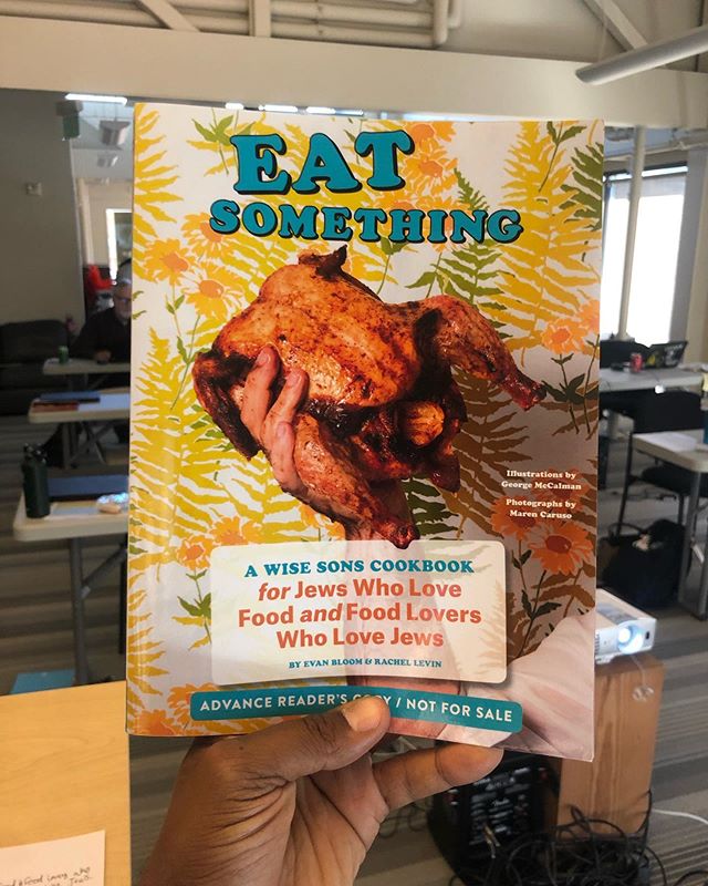 It&rsquo;s a strange thing to hold an advance softcover copy of the book that @wisesons @rachellevinsf and I been working on the last year-and-a-half in my hands yesterday. But EAT SOMETHING: A Wise Sons Cookbook For Jews Who Love Food and Food Lover