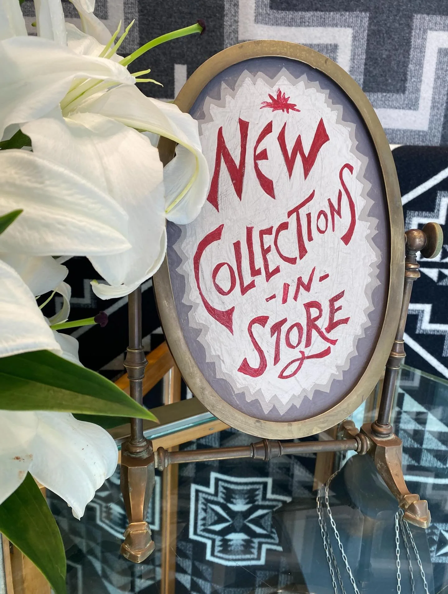 Happy Saturday! New Collections In Store Now.. &amp; a few flashbacks from the 1930&rsquo;s mural of ancient New Mexico, at the El Rancho Hotel&hellip;&amp; road trip views ❤️