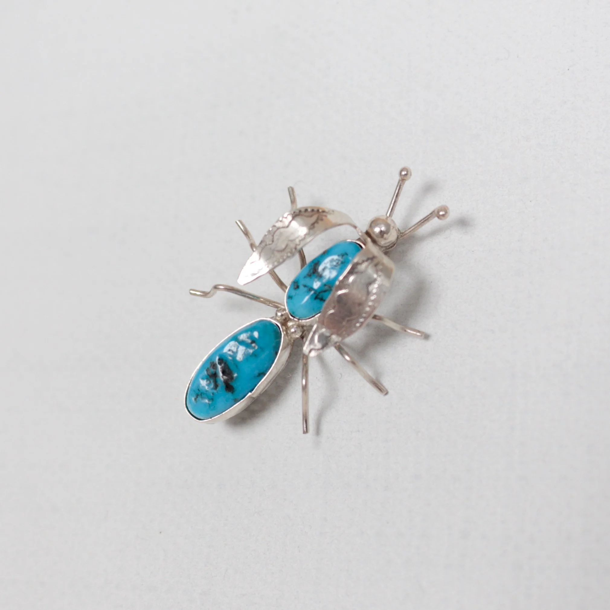 Navajo Kingman Turquoise Bug Pin