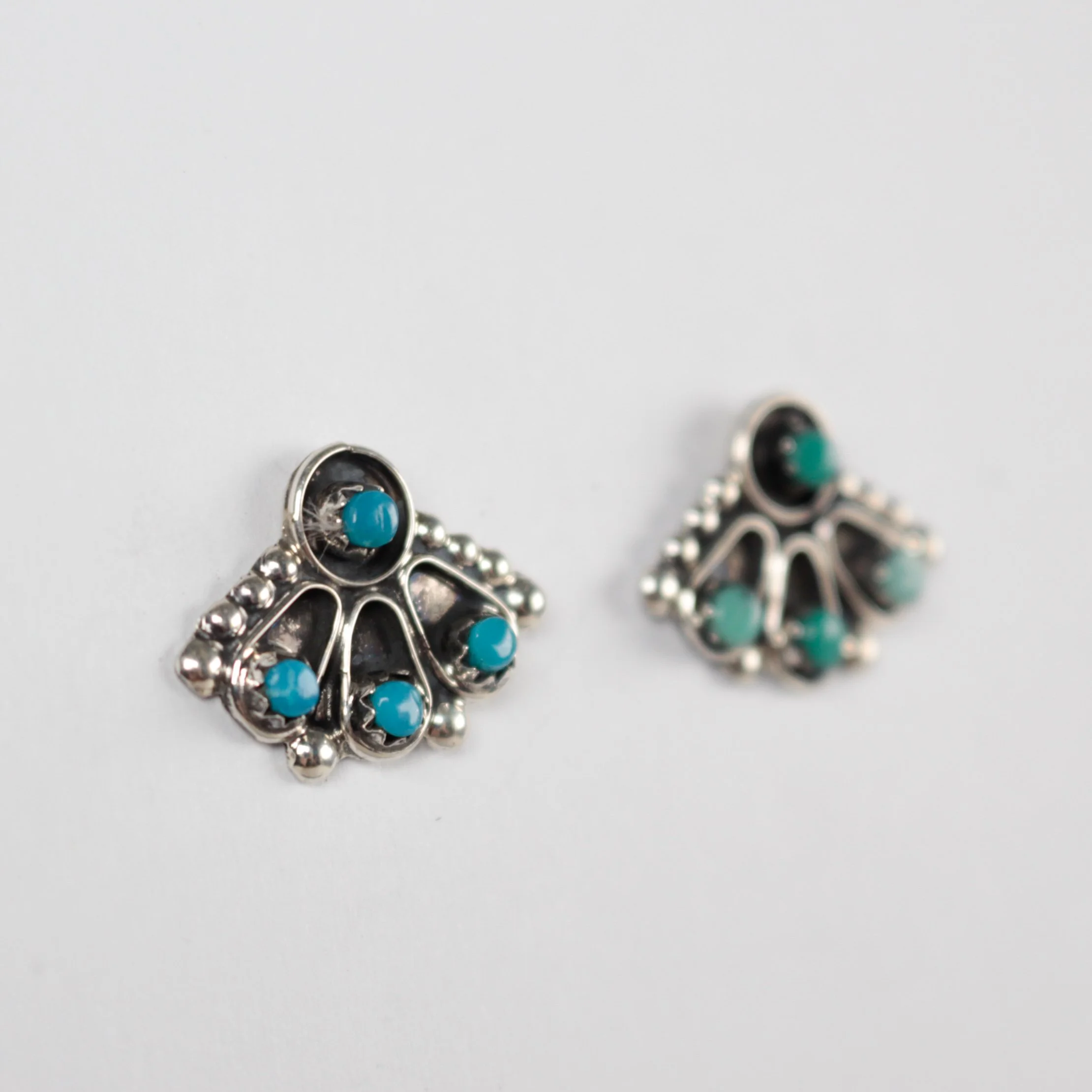 Zuni Vintage Turquoise Petit Point Earrings