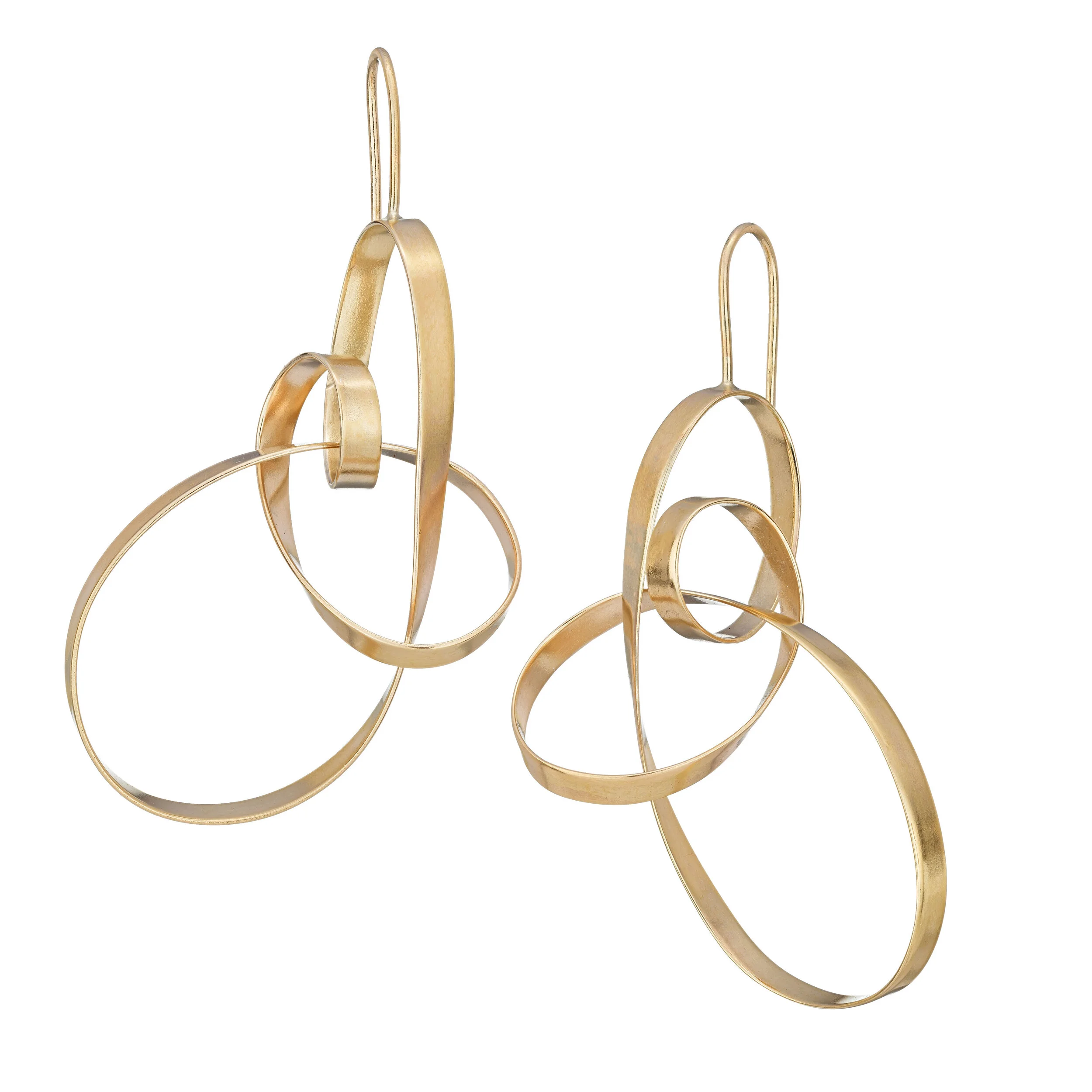 Gold Luxe Ribbon Rollercoaster Earring