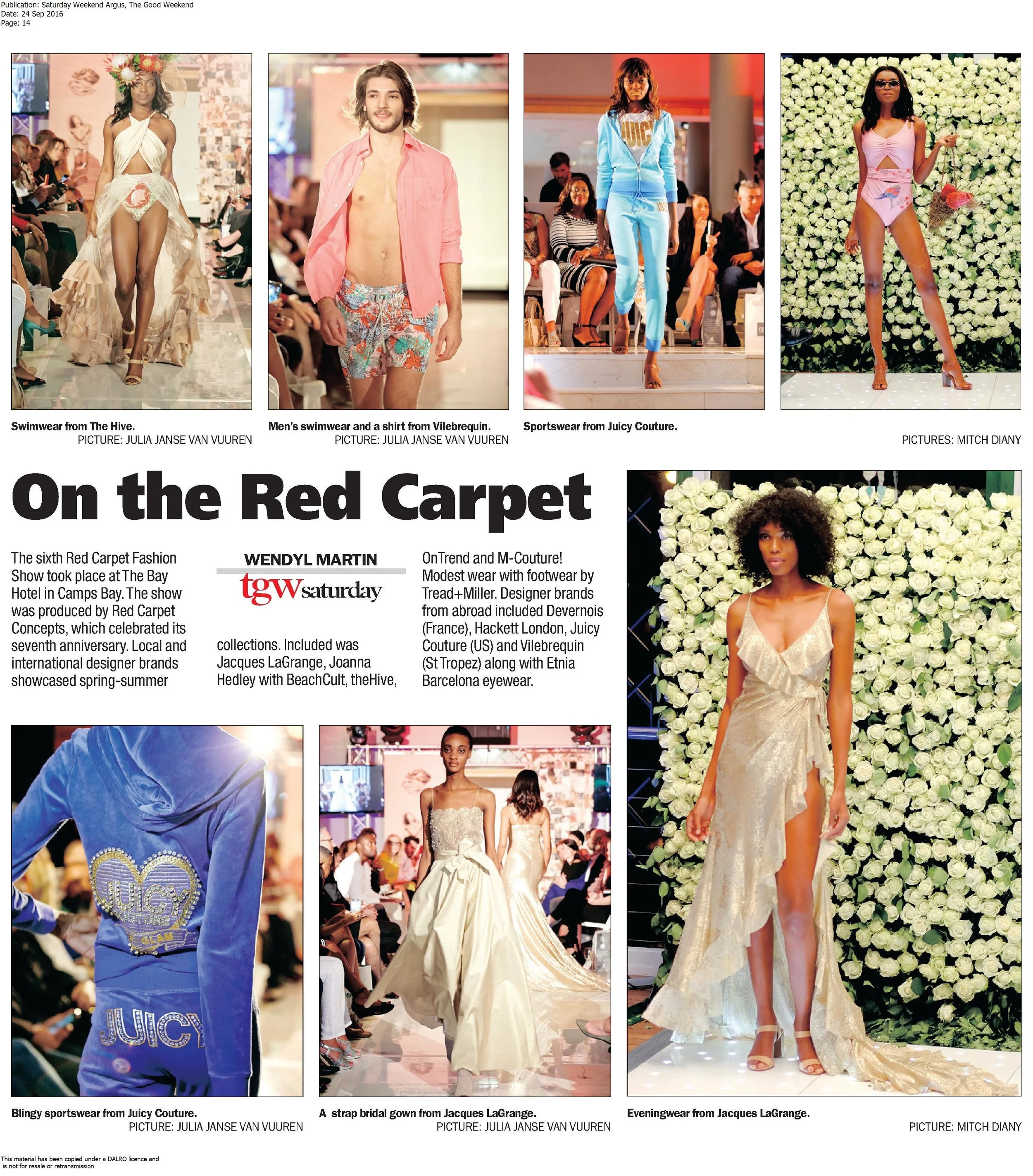Saturday Weekend Argus, The Good Weekend_On the Red Carpet_24 Sep 2016.jpg