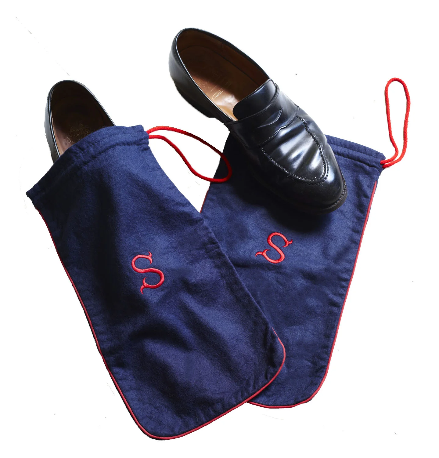 Item 06: Navy/Red Pair of Shoe Bags