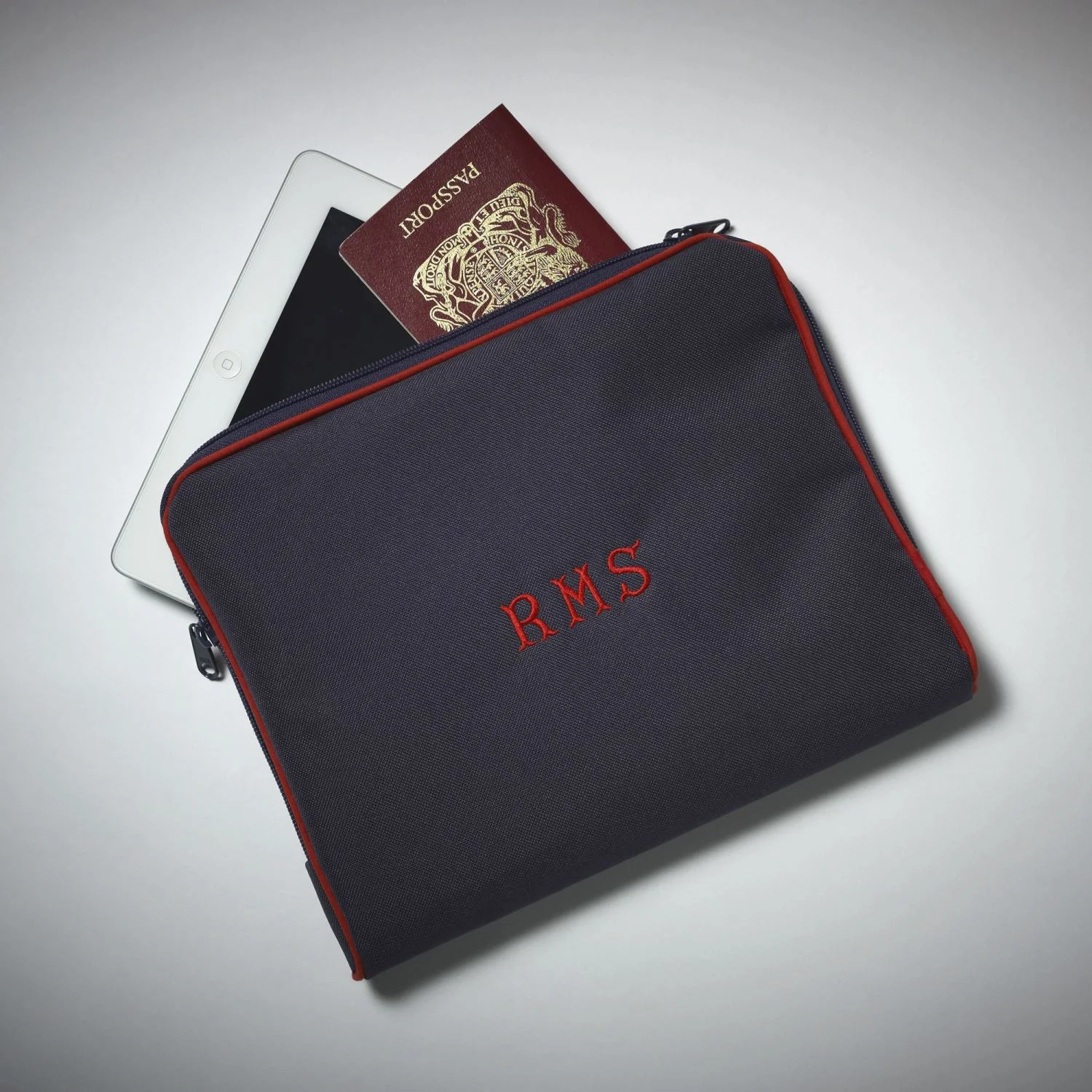 Navy/Red Large Travel Clutch