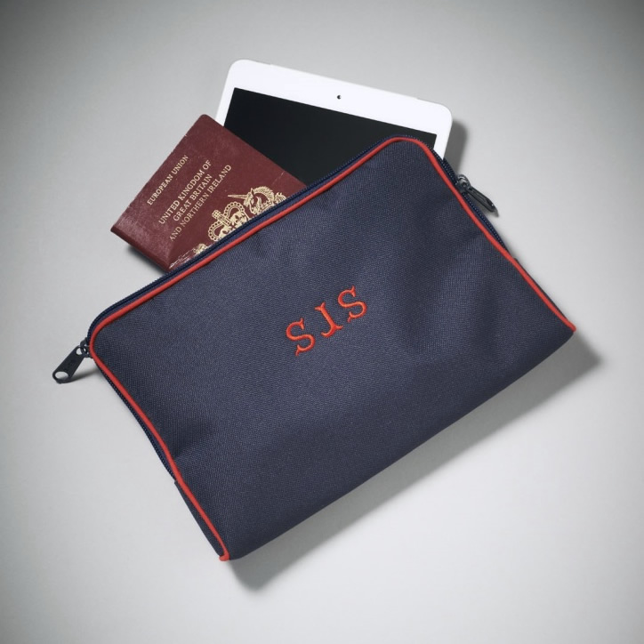 Navy/Red Small Travel Clutch