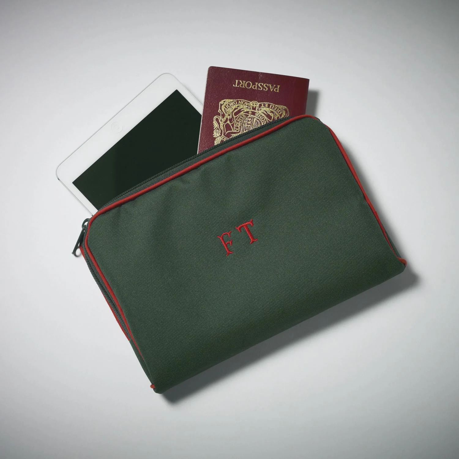 Green/Red Small Travel Clutch
