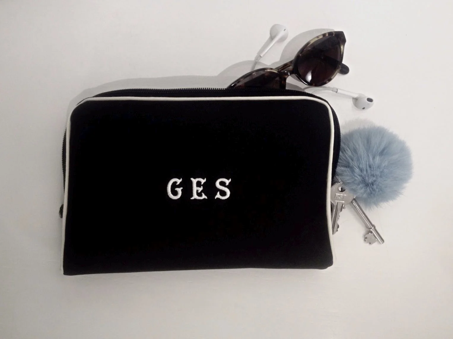 Black/Ivory Small Travel Clutch