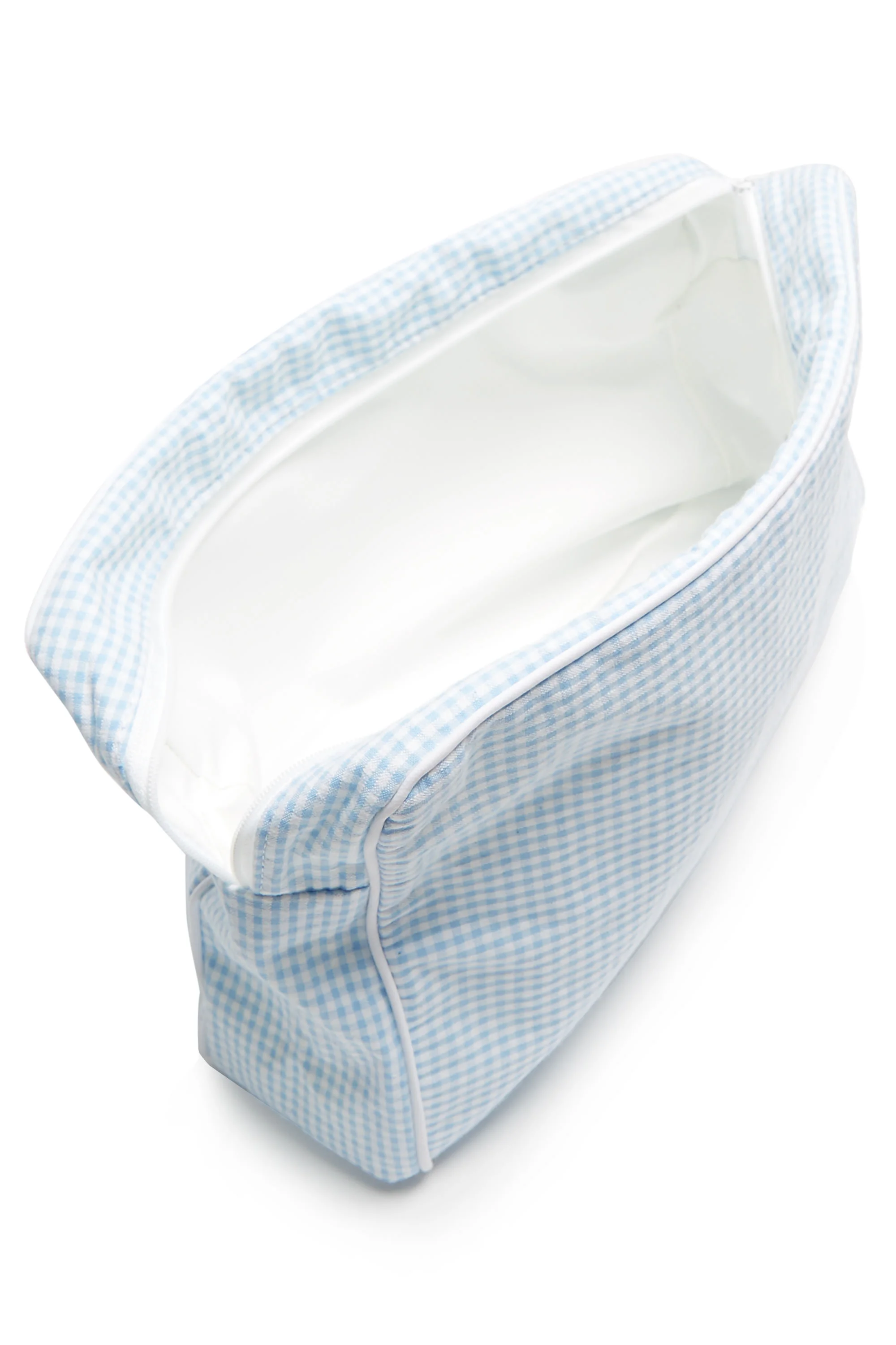 Blue Seersucker Sponge Bag