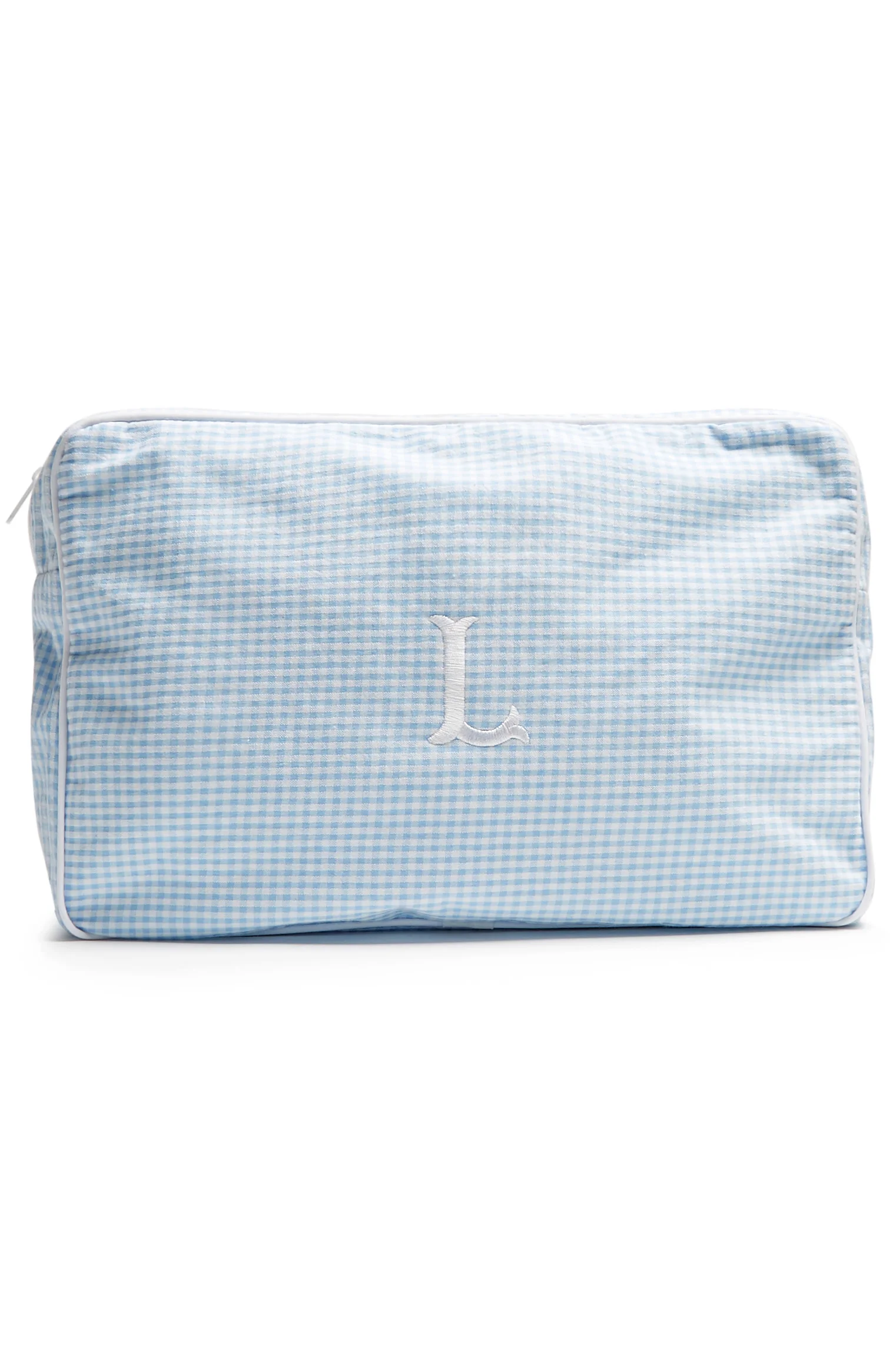 Blue Seersucker Sponge Bag