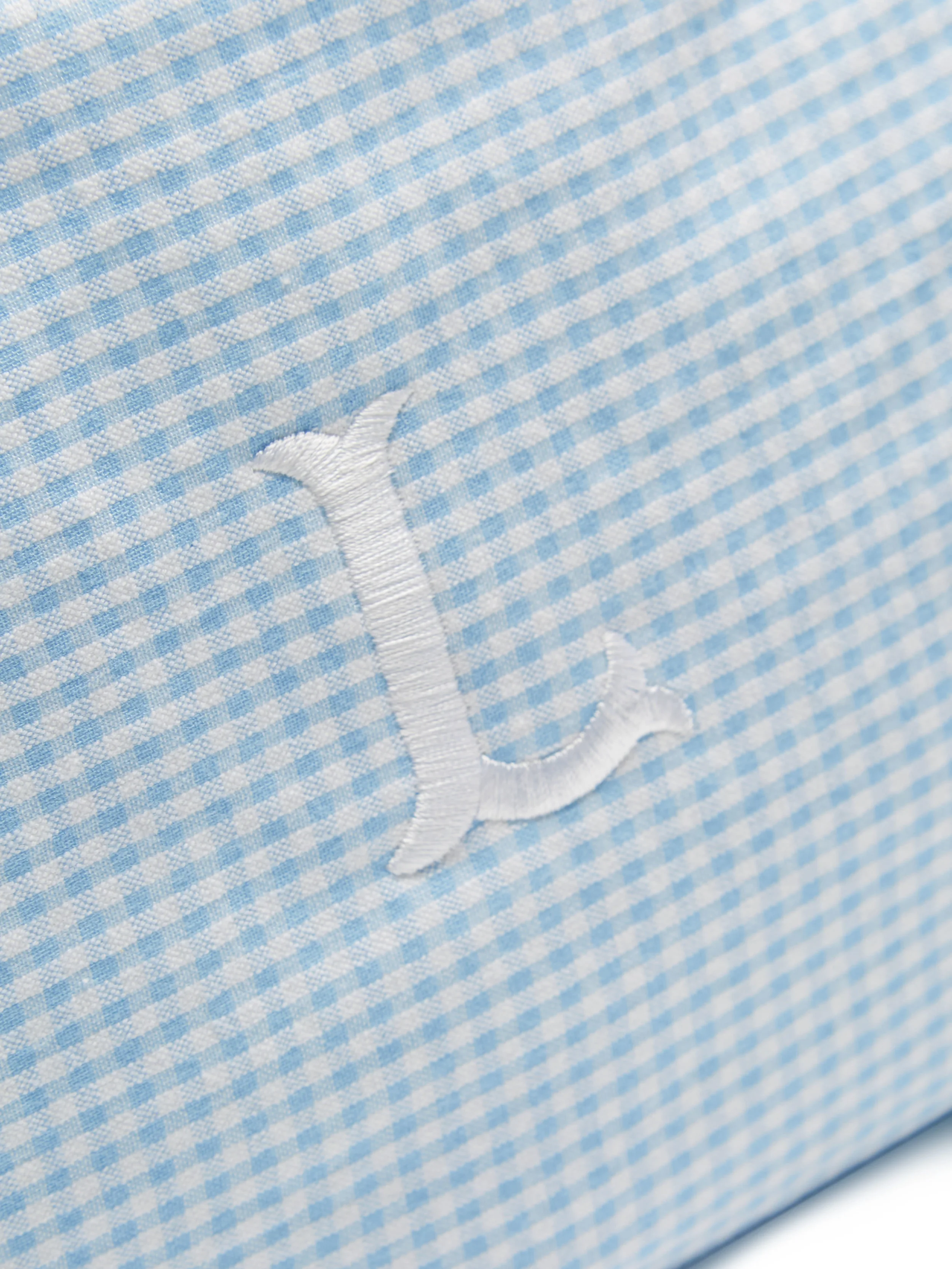 Blue Seersucker Sponge Bag detail
