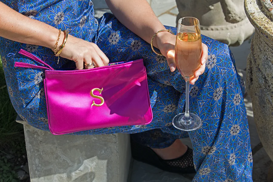 Chinese Silk Purse - Pink & Blue