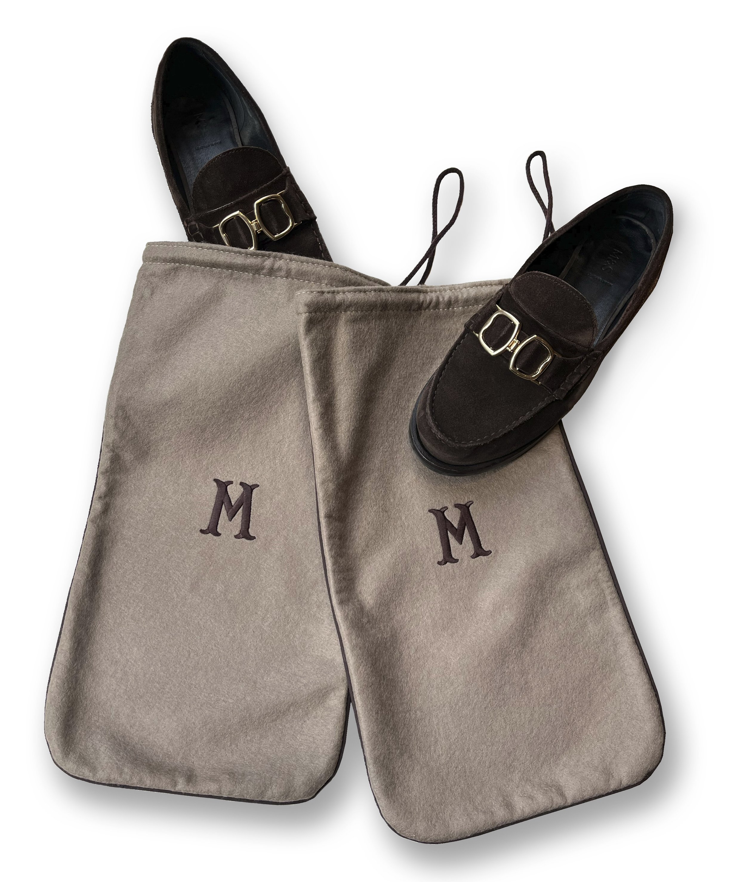 Item 06d: Cord/Brown Pair of Shoe Bags
