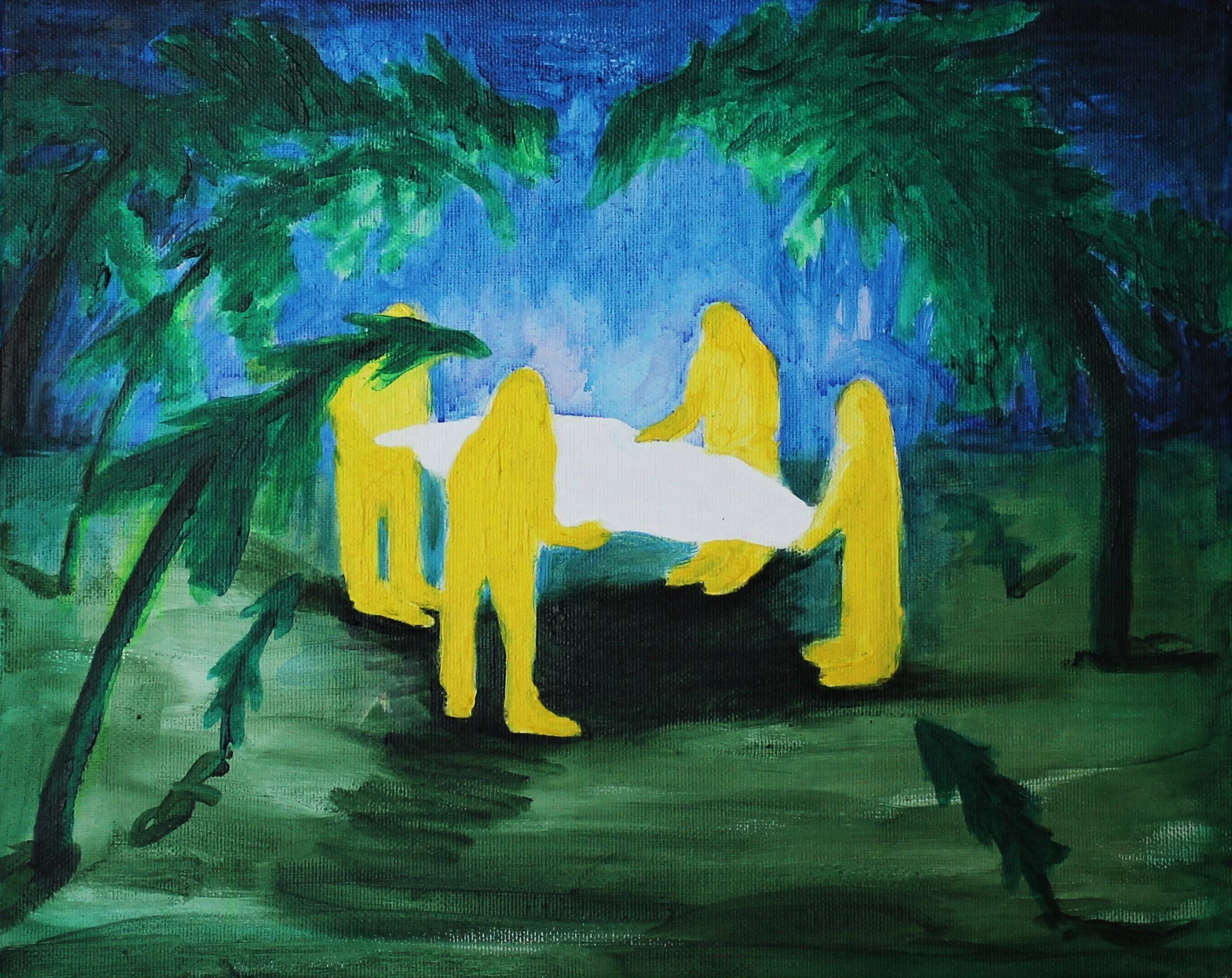 Holding light, 28cm x 34,5cm, Acrylic on canvas