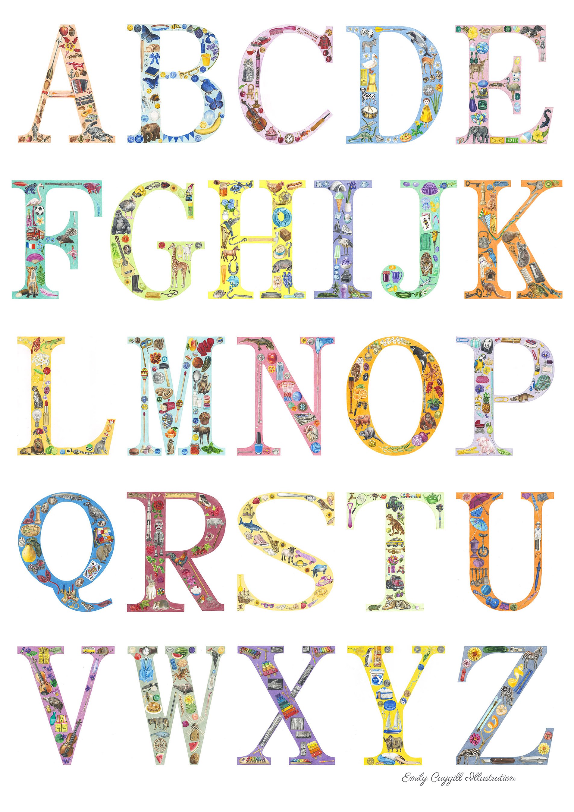A1 Alphabet Poster — Emily Caygill Illustration