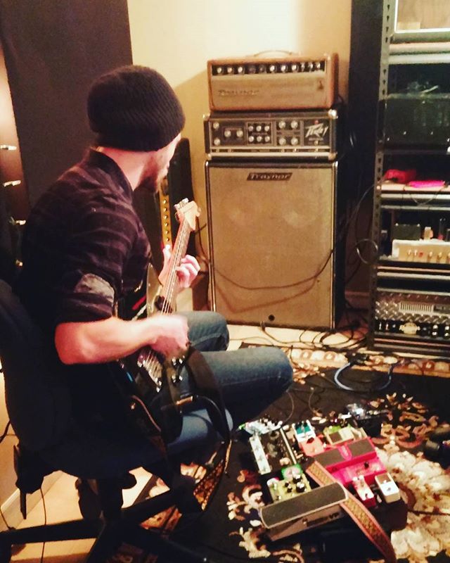 Andrew laying down some guitar for the new album!