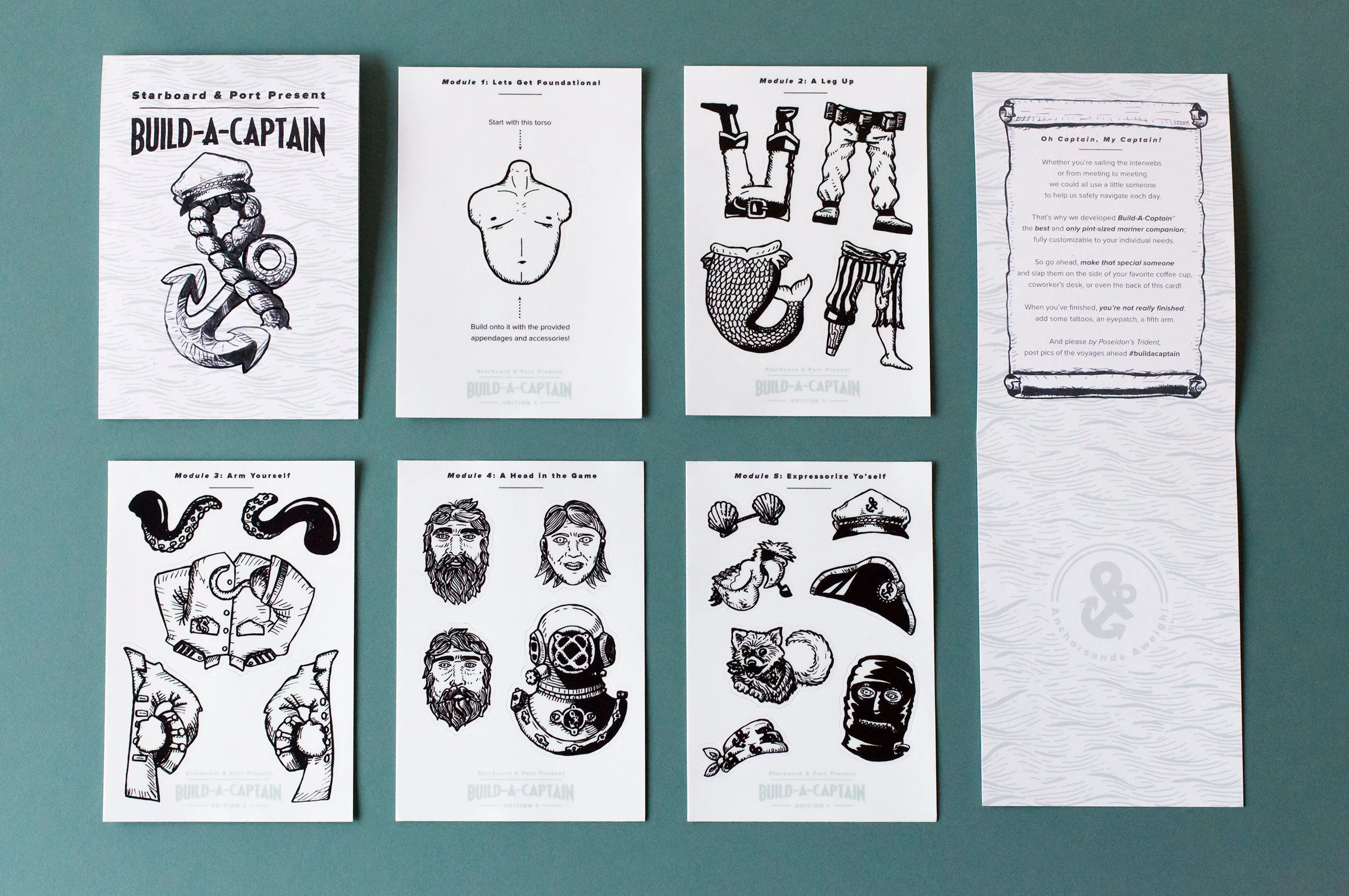 Build-A-Captain Sticker Sheets for Starboard & Port Promo
