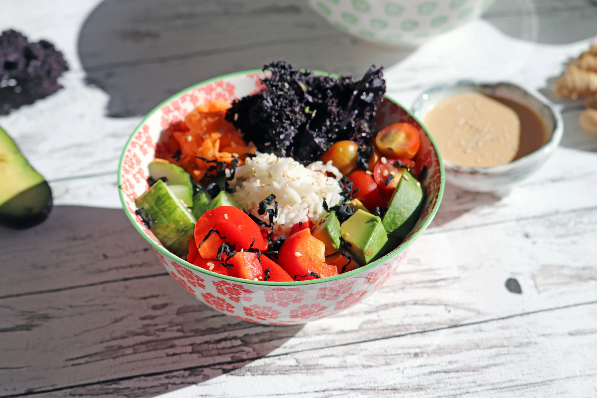 Sushi bowl with Ginger Miso Sauce - Recipe Here