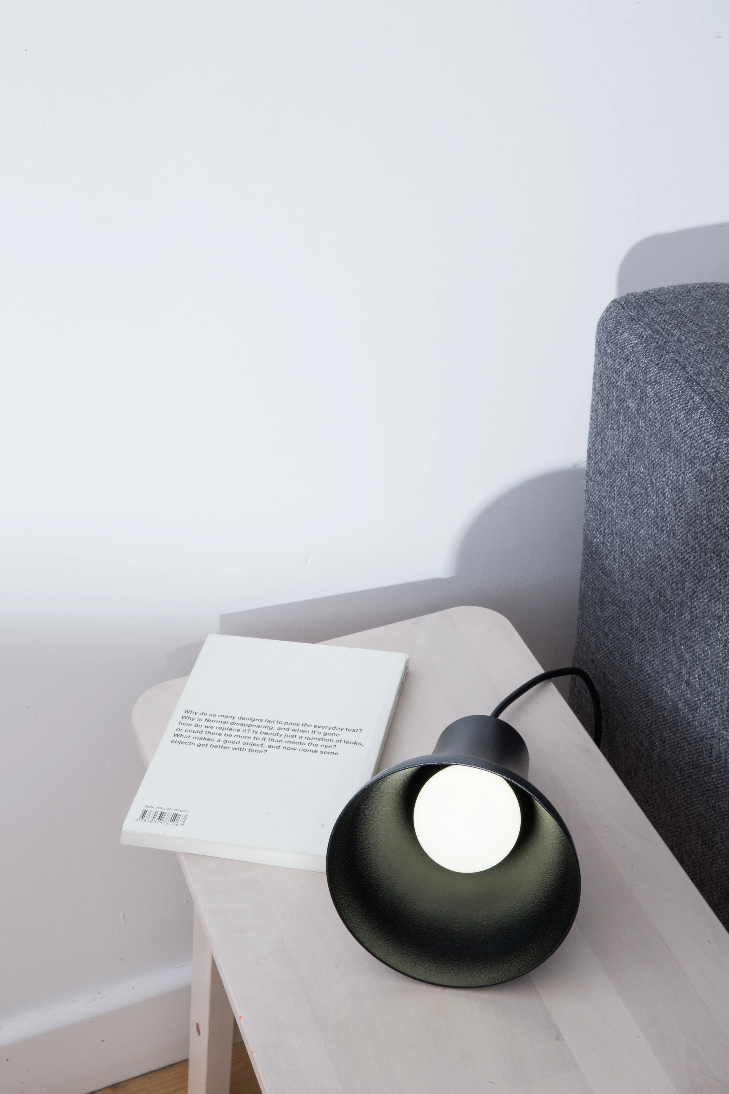 Roly Table Lamp Rosy. Textured Silk Black 