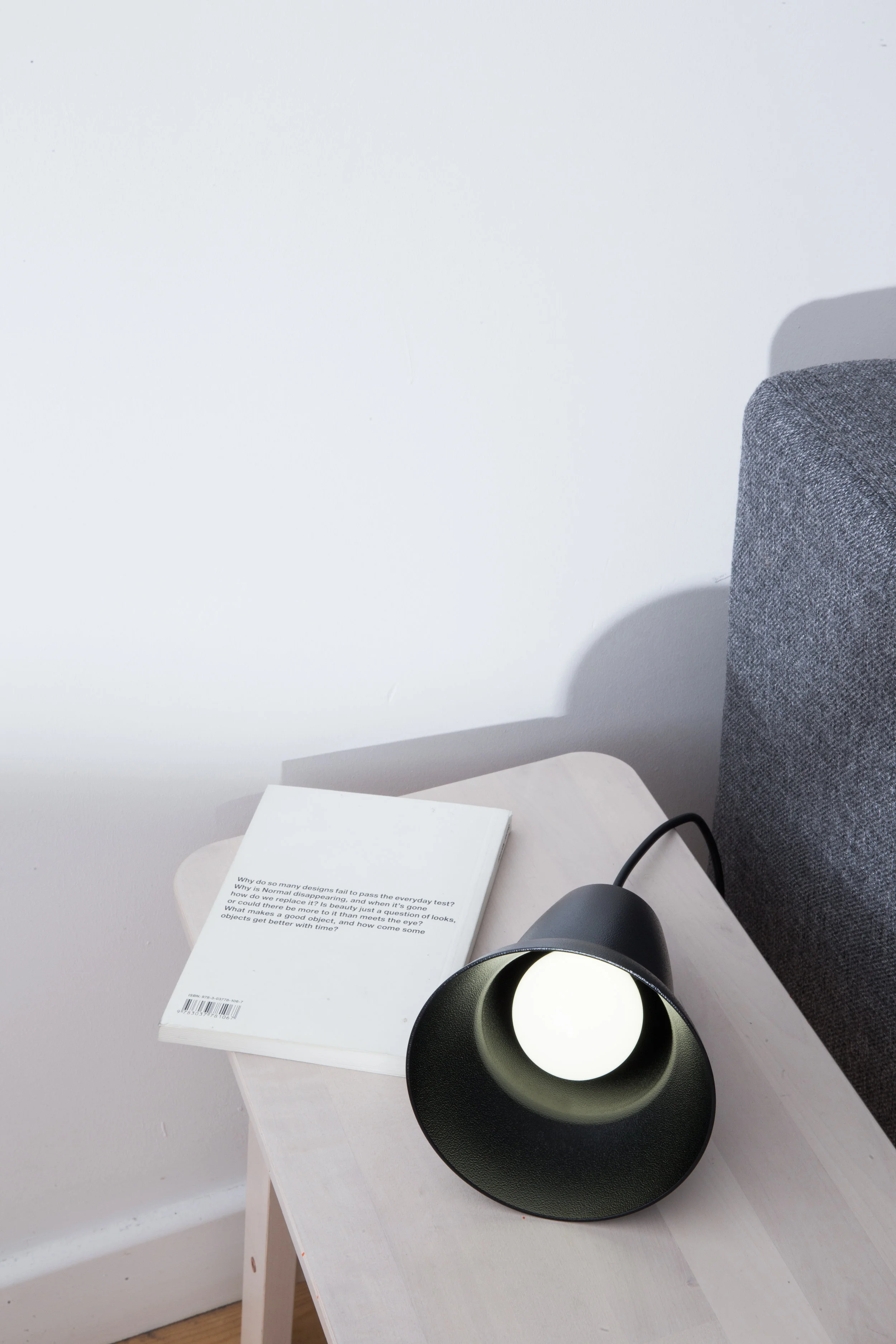 Roly Table Lamp Casper. Textured Silk Black 