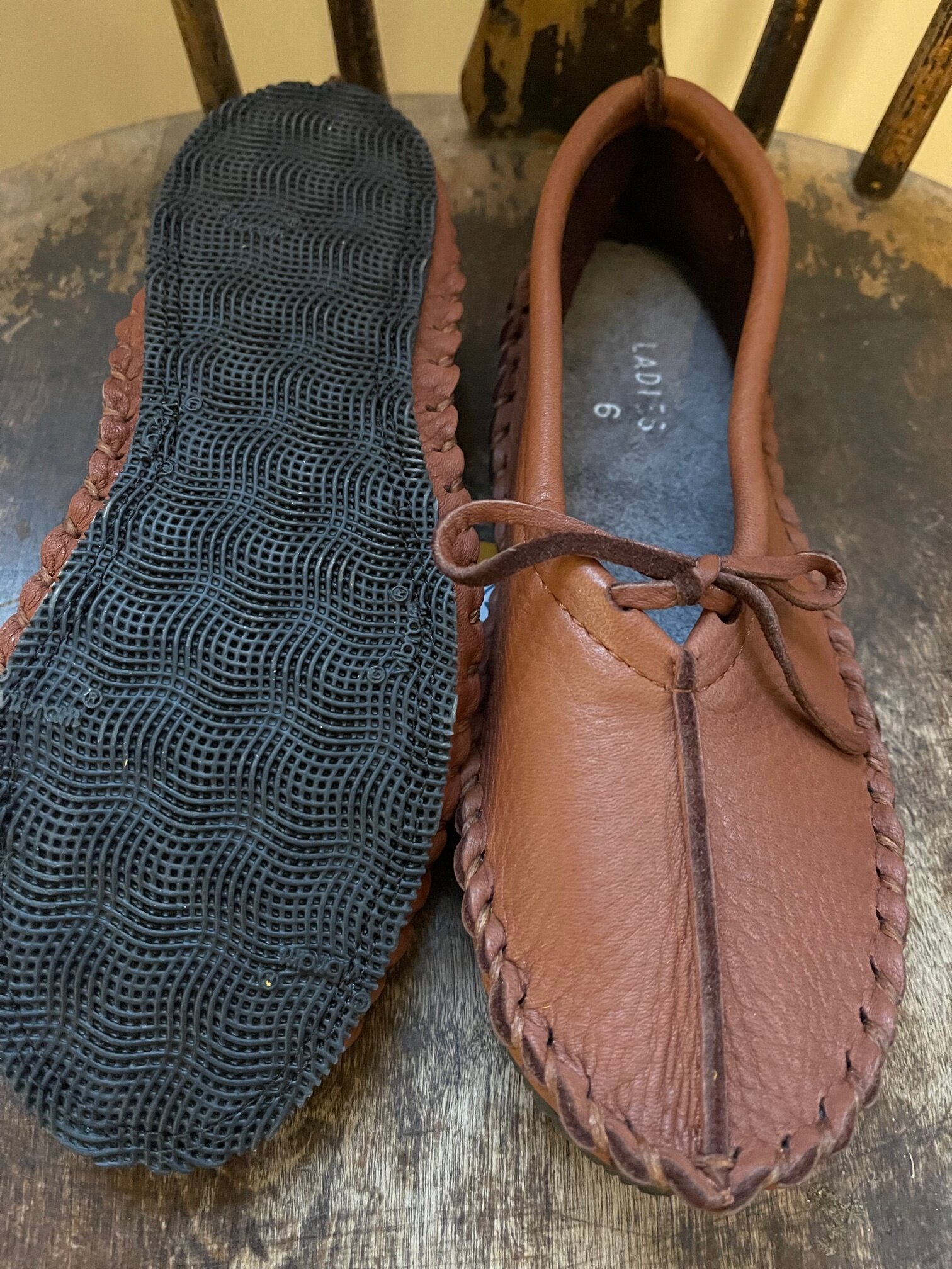 Ballet Moccasin with Vibram Sole, Cognac — The Totem Pole