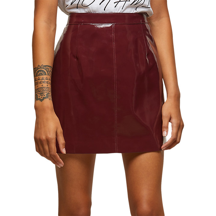 Miss Selfridge Petite Vinyl A-Line Skirt, £25