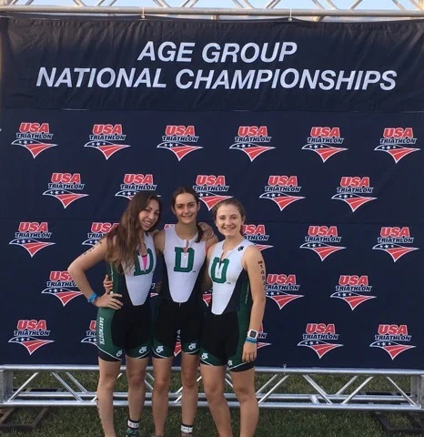 Emma Sklarin, Katie Clayton & Sonia Rowley at Age Group Nationals.