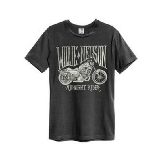 Amplified Willie Nelson Midnight Rider Mens T-Shirt 