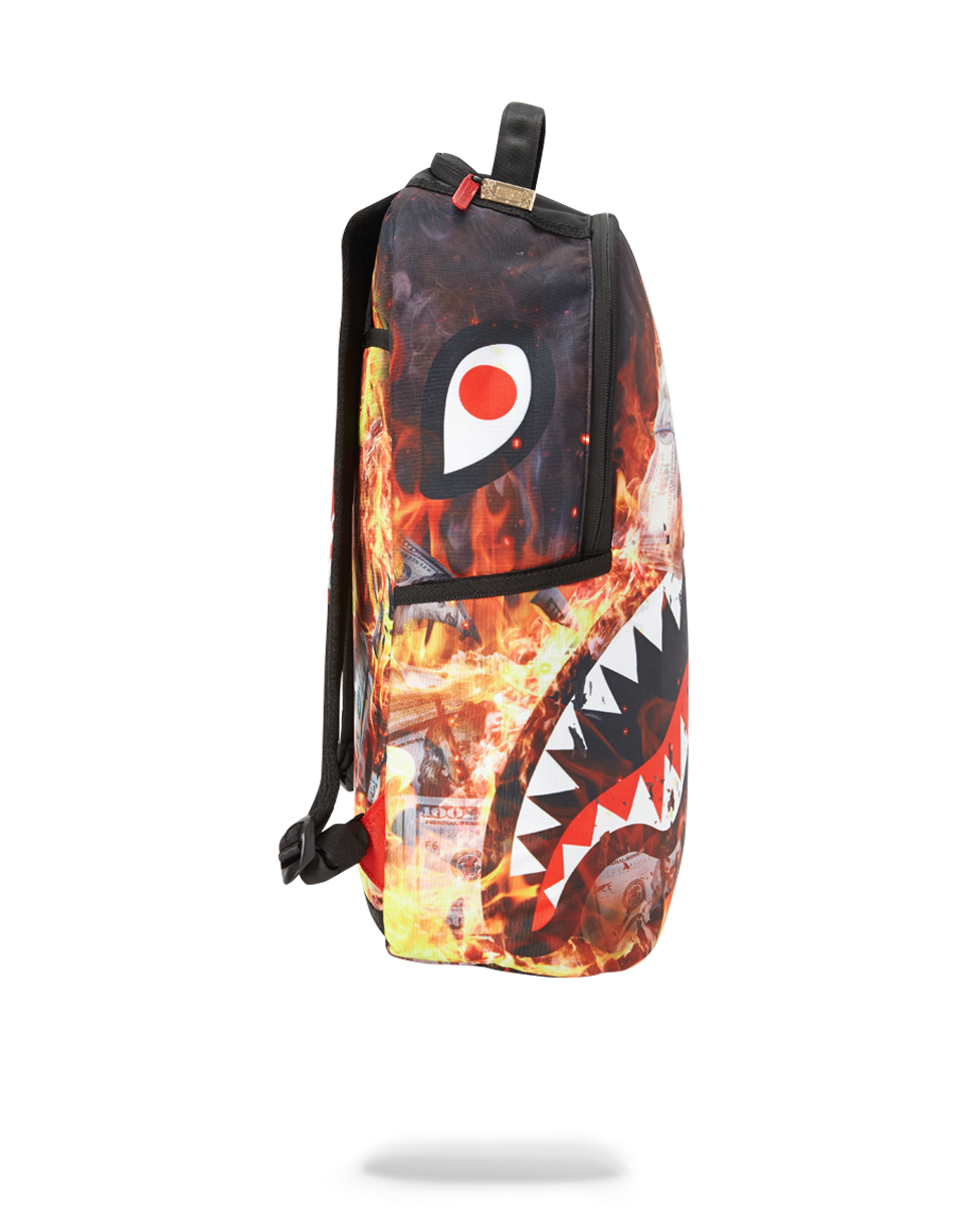 SPRAYGROUND FIRE MONEY SHARK BACKPACK 