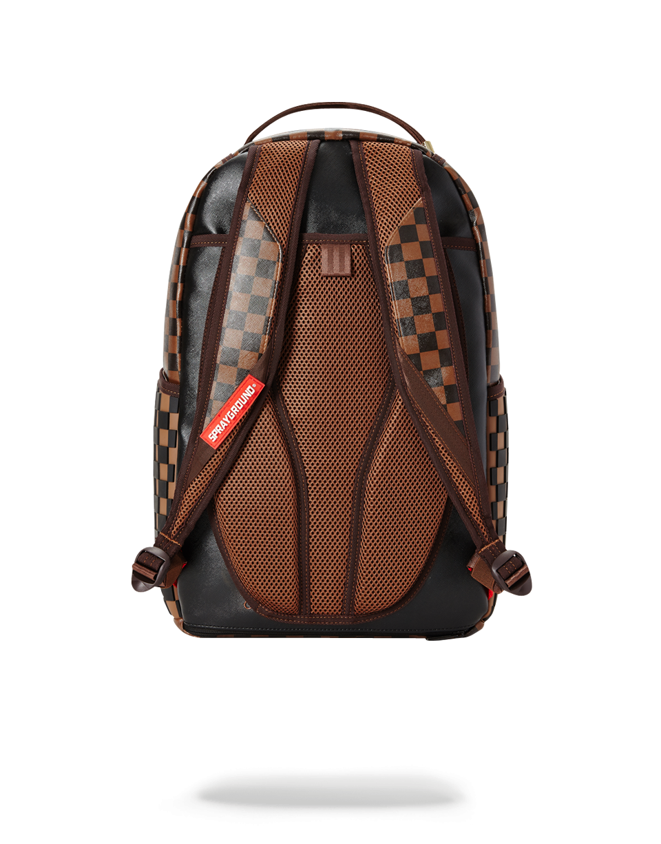 sprayground rubber checkered logo backpack