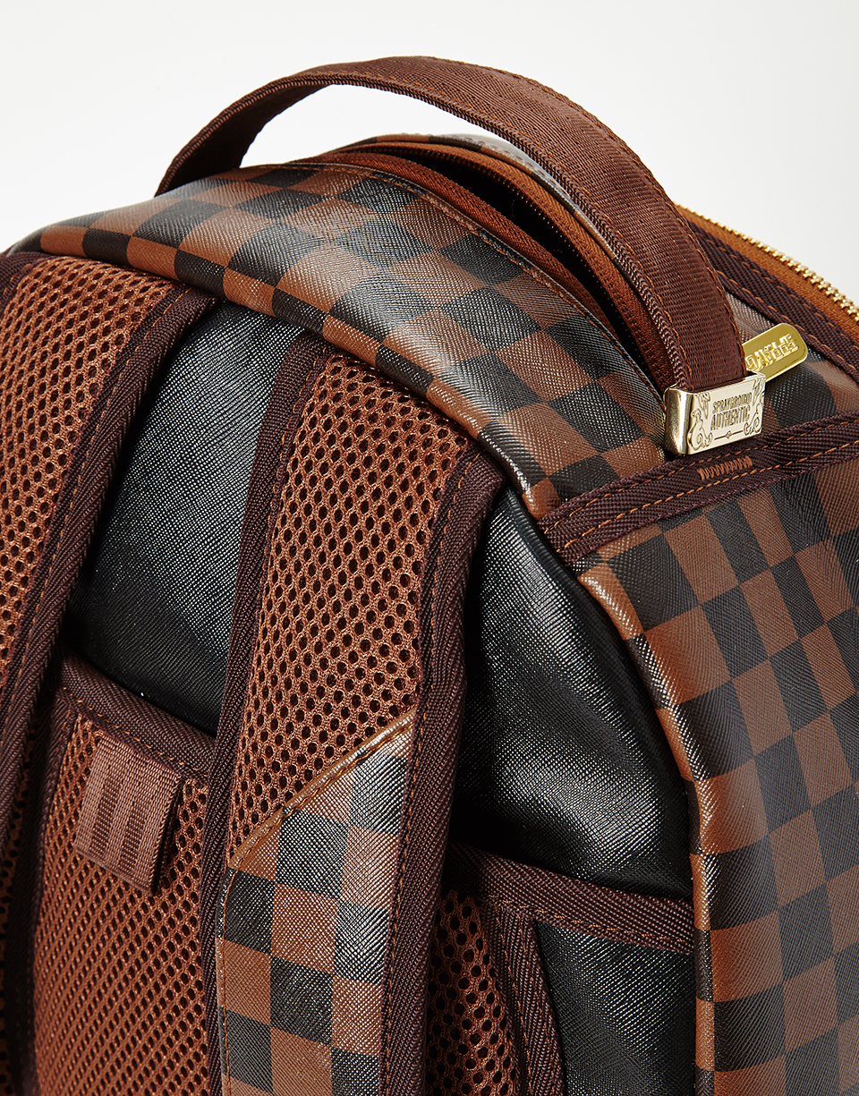 sprayground rubber checkered logo backpack