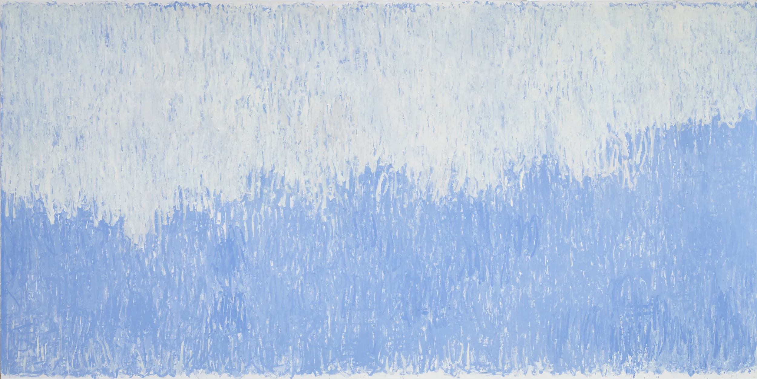 <em>Strand (Thus the light rains, thus pours)</em> 2016 <br/> oil on canvas<br/> 220 x 441 cm