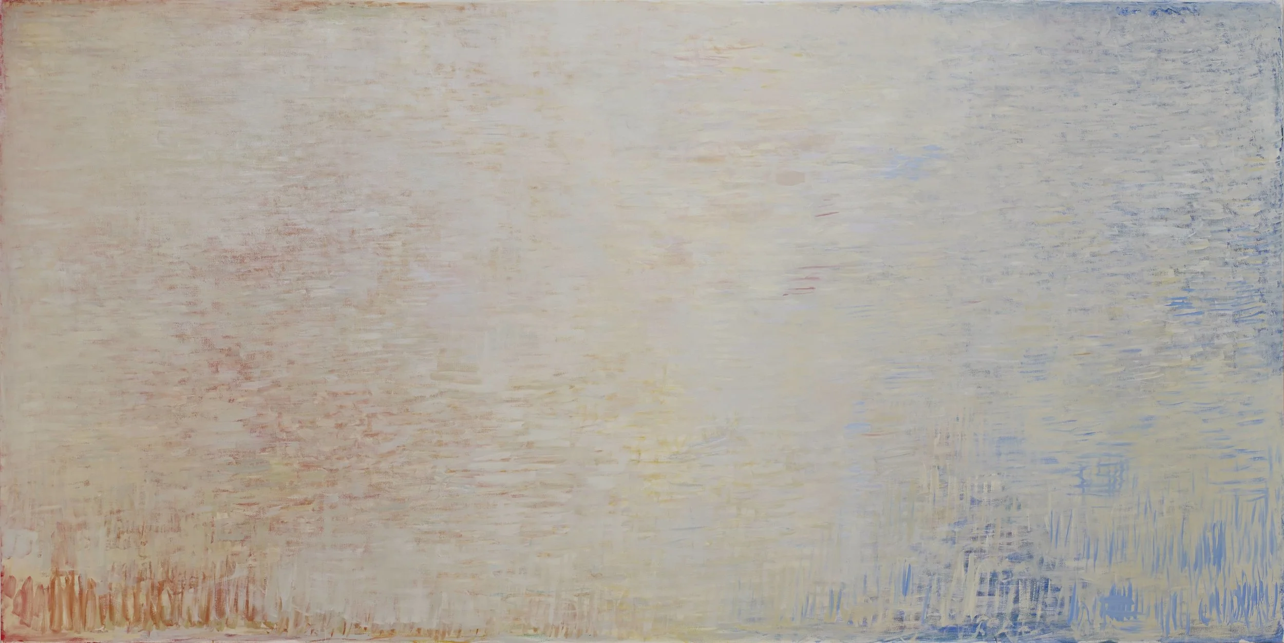 <em>Neither White, nor Warm, nor Cold</em> 2013 <br/> oil on canvas<br/> 210 x 420 cm