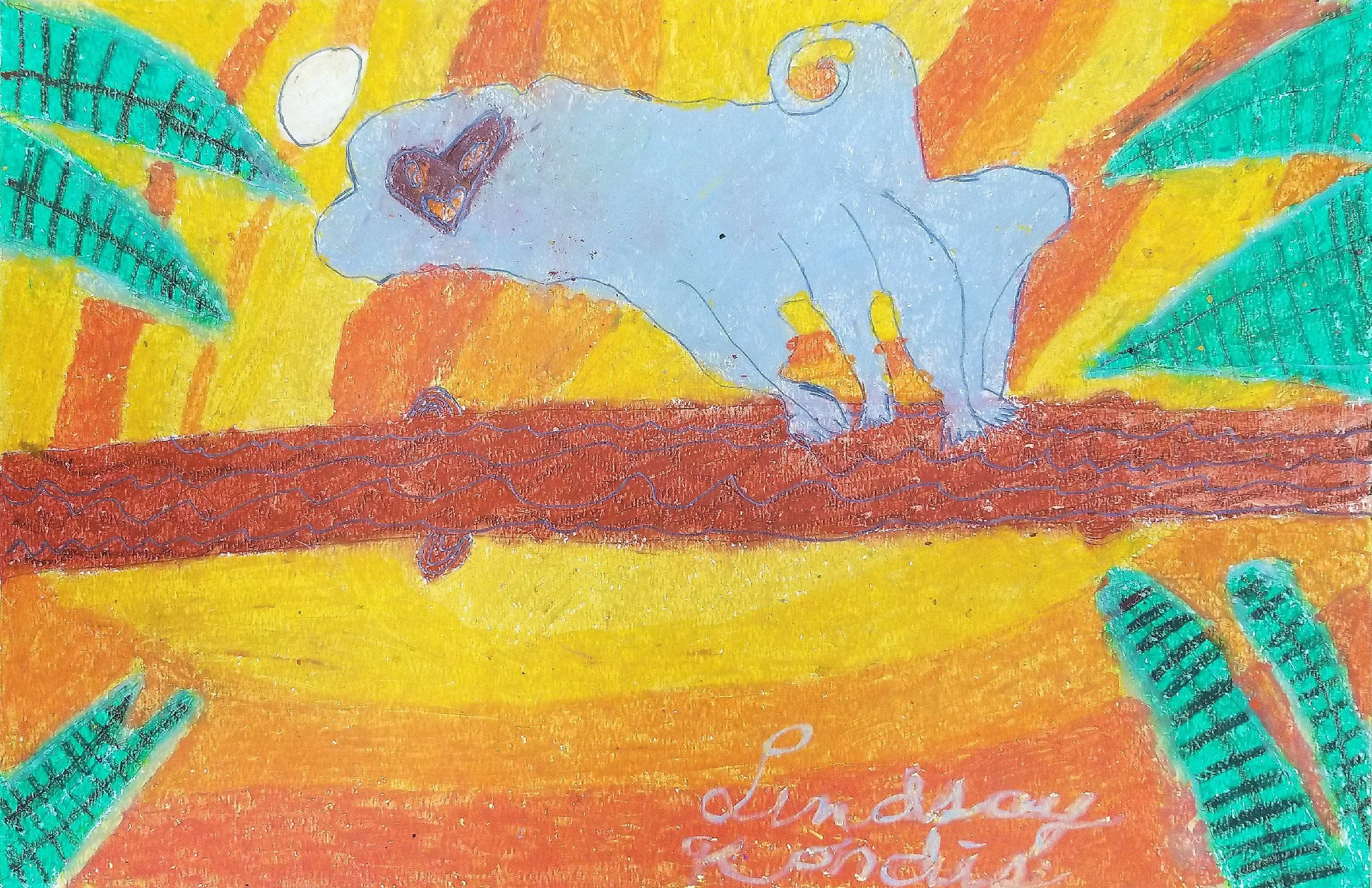 Howler Monkey - oil pastel on bristol - 2018.jpg