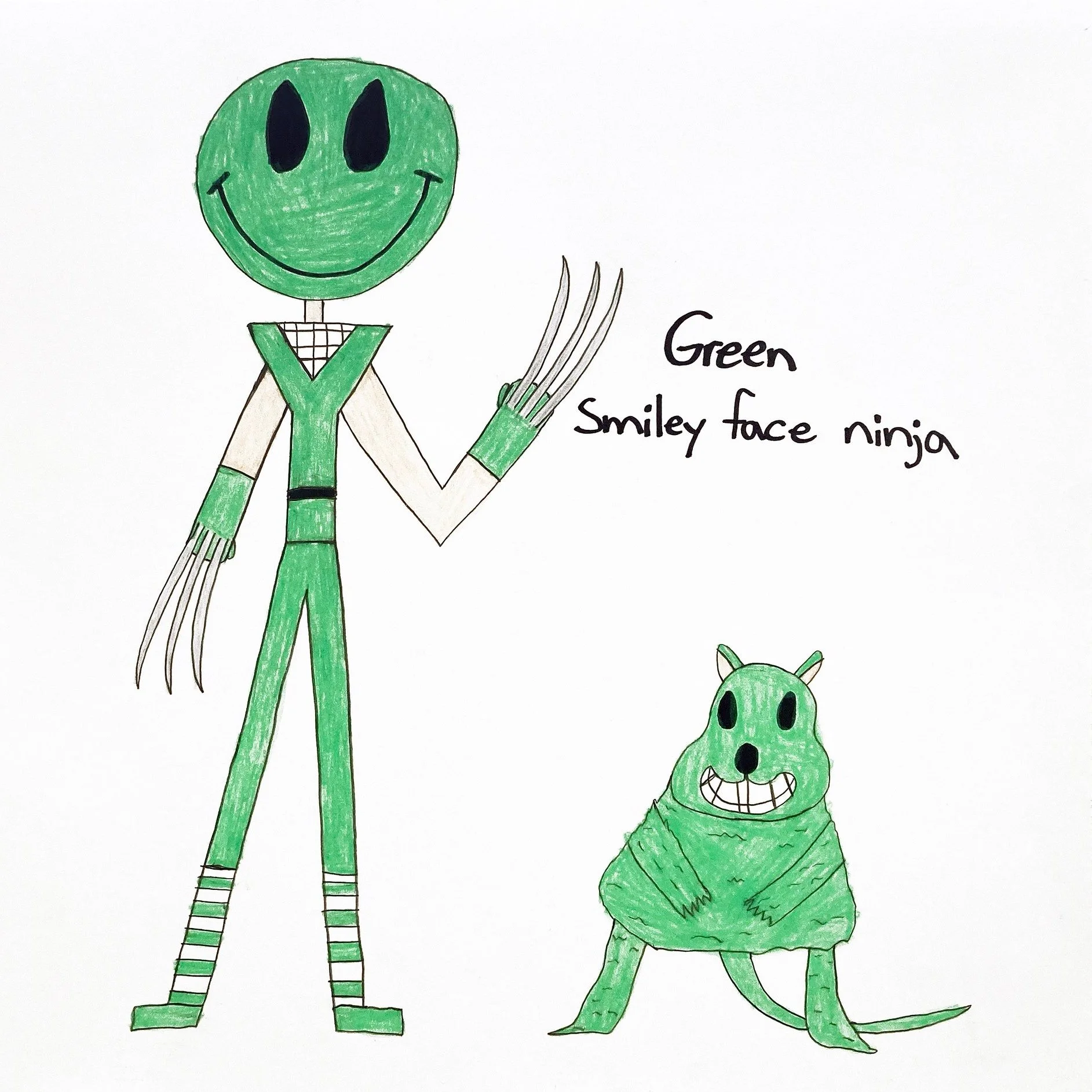 Green Smiley Face Ninja