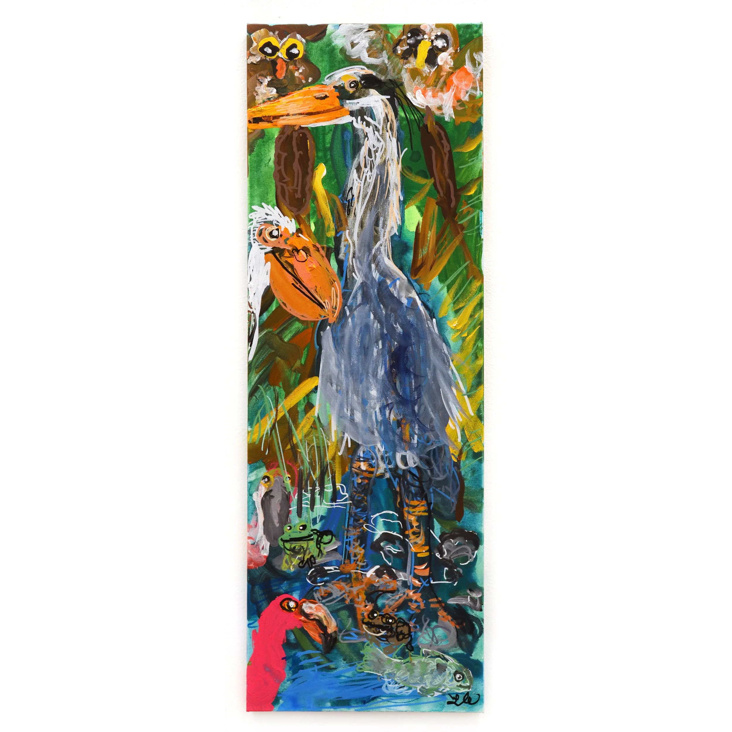 Heron and Flamingo and Pelican in Florida sq.jpg