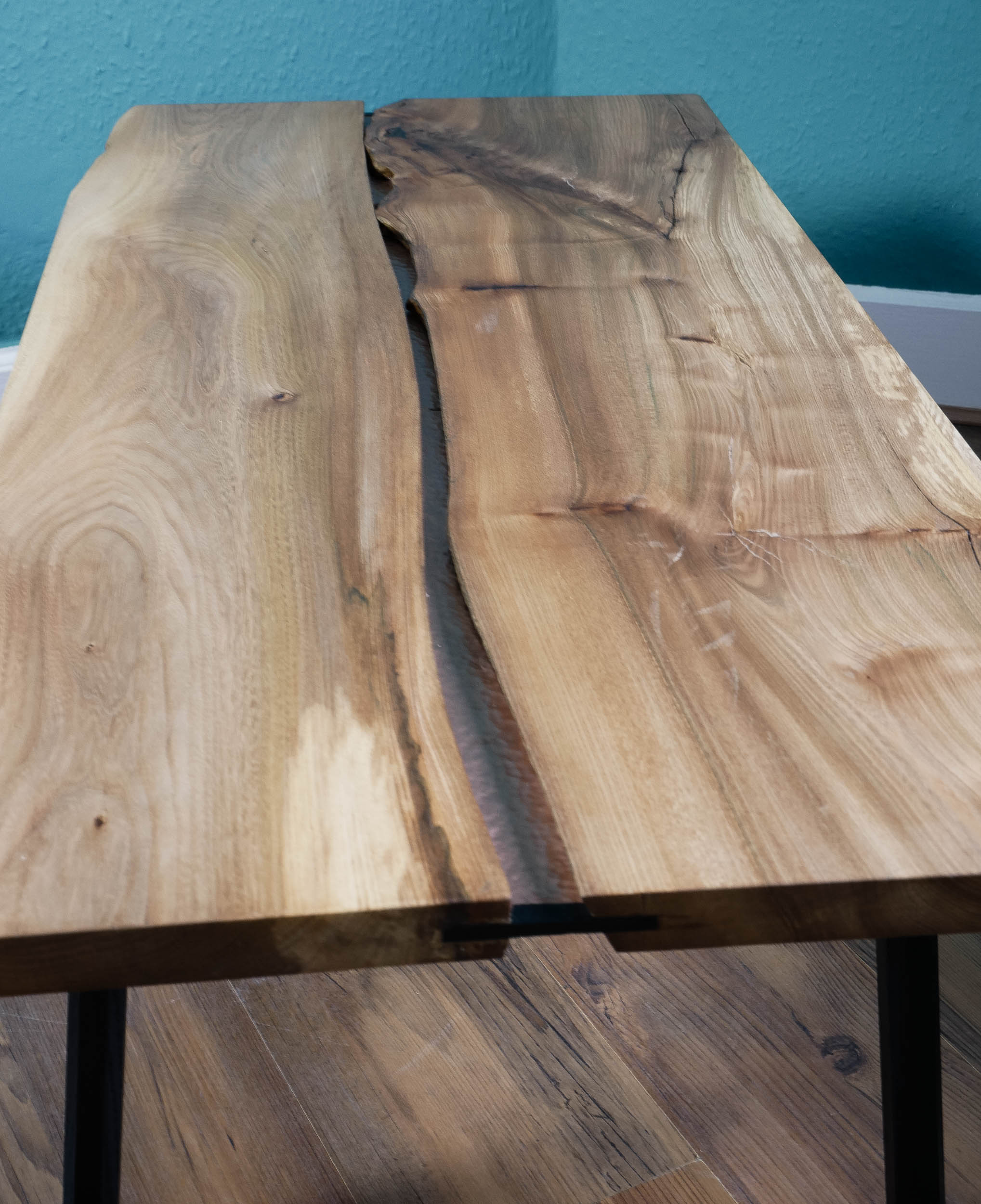 elm, copper and ebonised oak coffee table-3.jpg