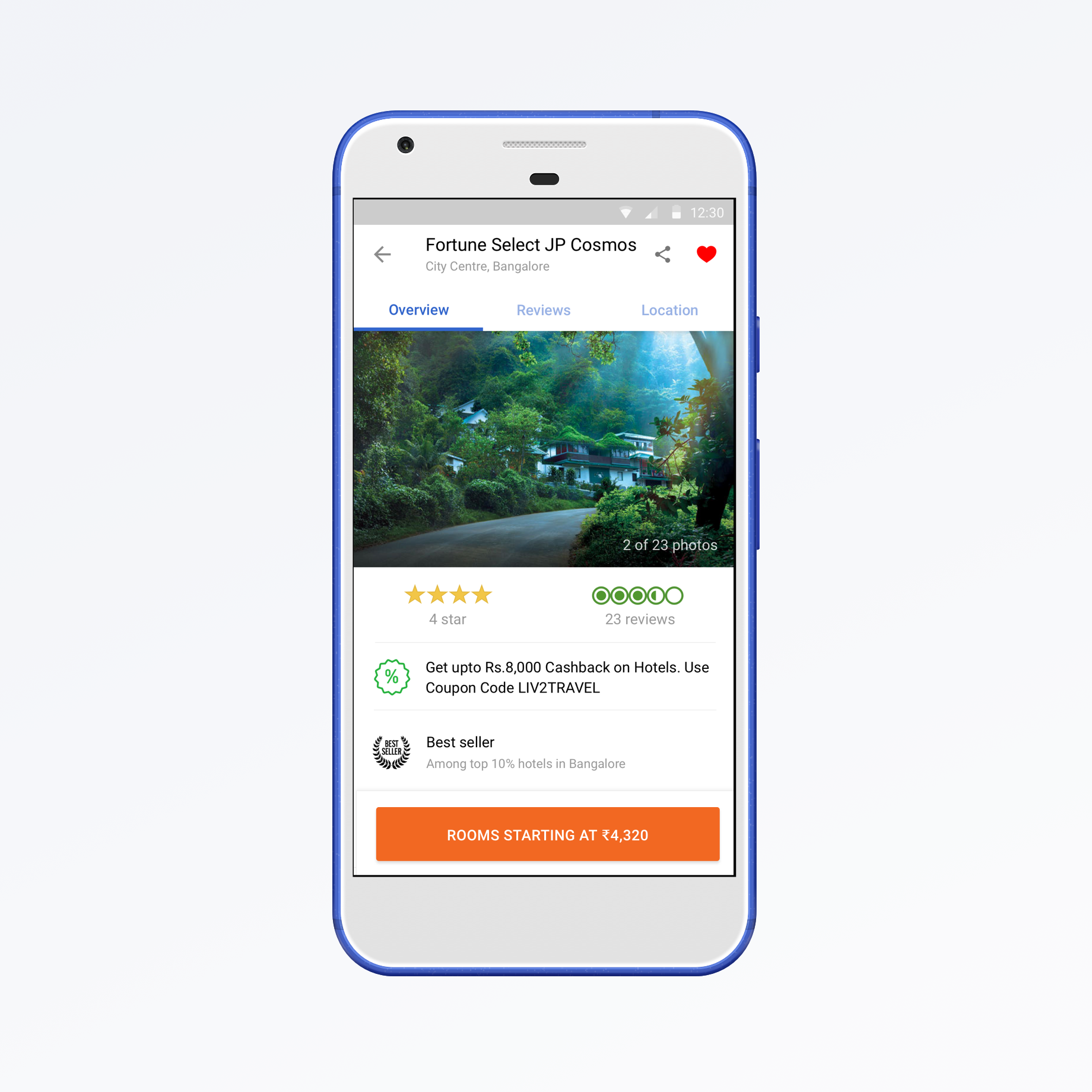 Preview of Hotel Details page